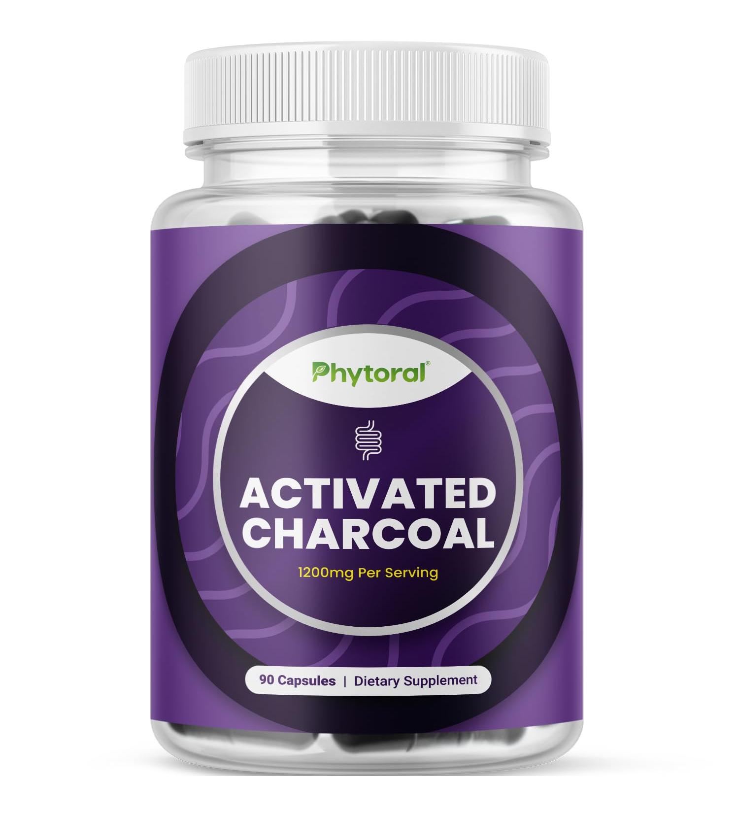 Pure Activated Charcoal Pills Detox & Cleanse - Purifying Coconut Capsules with 1200 mg Per Serving for Bloating Relief - Active Detoxification Supplement for Body & Gut Health - 90 Count 90 Count (Pack of 1) - Buy Online on GoSupps.com