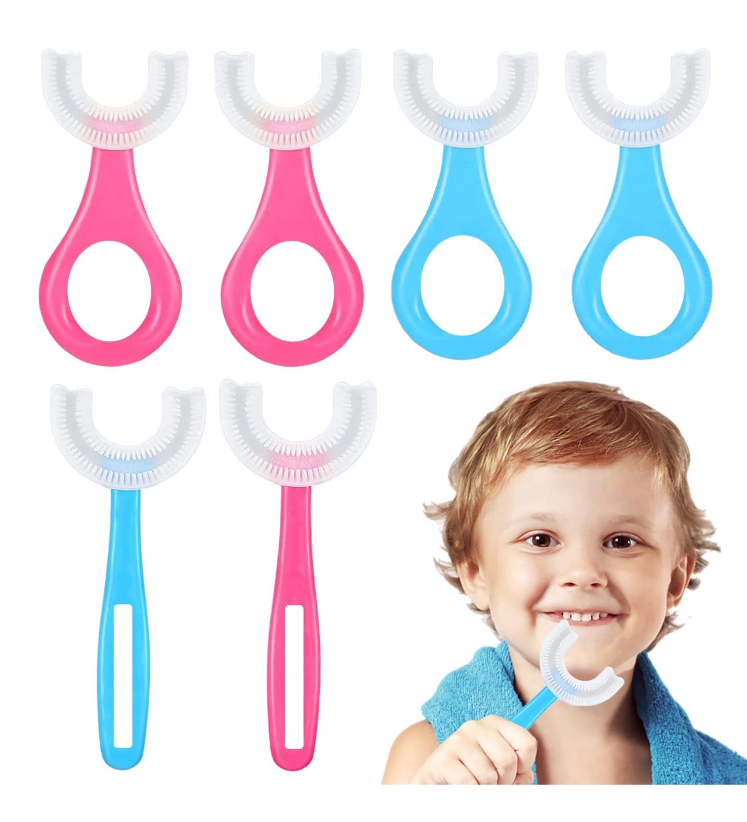 MIVAIUN 6Pcs Kids U-Shaped Training Toothbrushes for Children aged 2-12 | All-Round Oral Care Teeth Brush for Toddlers | Manual Toothbrush for Whole Mouth Cleaning - Buy Online on GoSupps.com