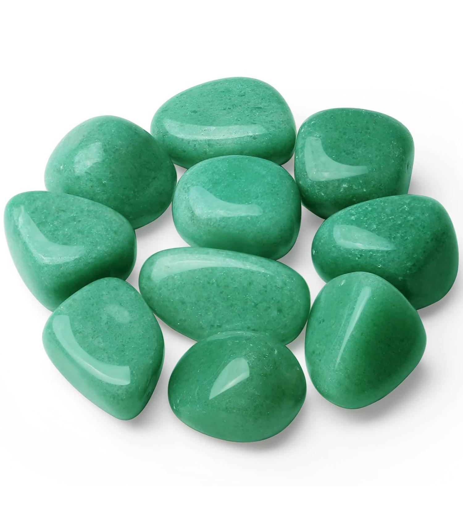 Green Aventurine Natural Polished Tumbled Stones 100g - Bulk Gemstones for Reiki Energy Palm Healing - Buy Online on GoSupps.com