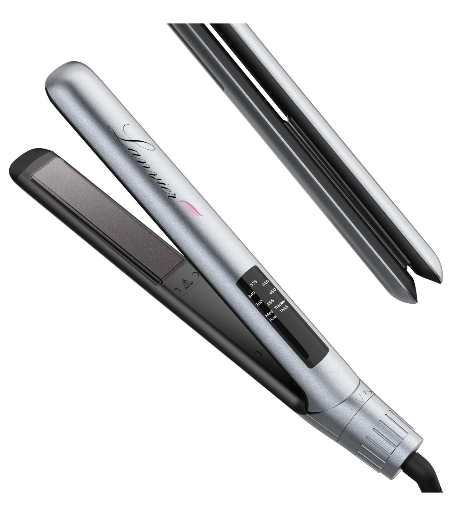 LANVIER 2-in-1 Hair Straightener & Curler - Nano Silver Tourmaline Titanium Flat Iron with Fast Heating Smart LED Dual Voltage - Perfect for International Shipping - Buy Online on GoSupps.com