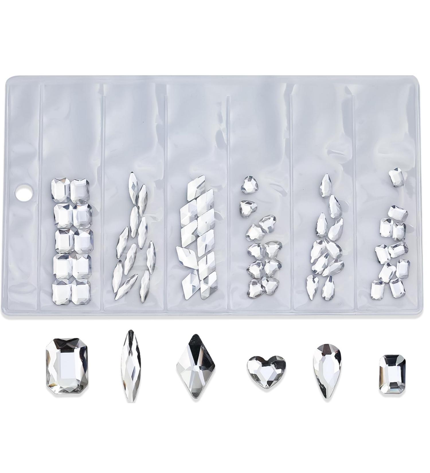 FEIlei 60Pcs Flatback Diamonds Jewelry Nail Art Rhinestones Decorations Manicure Charms - Buy Online on GoSupps.com