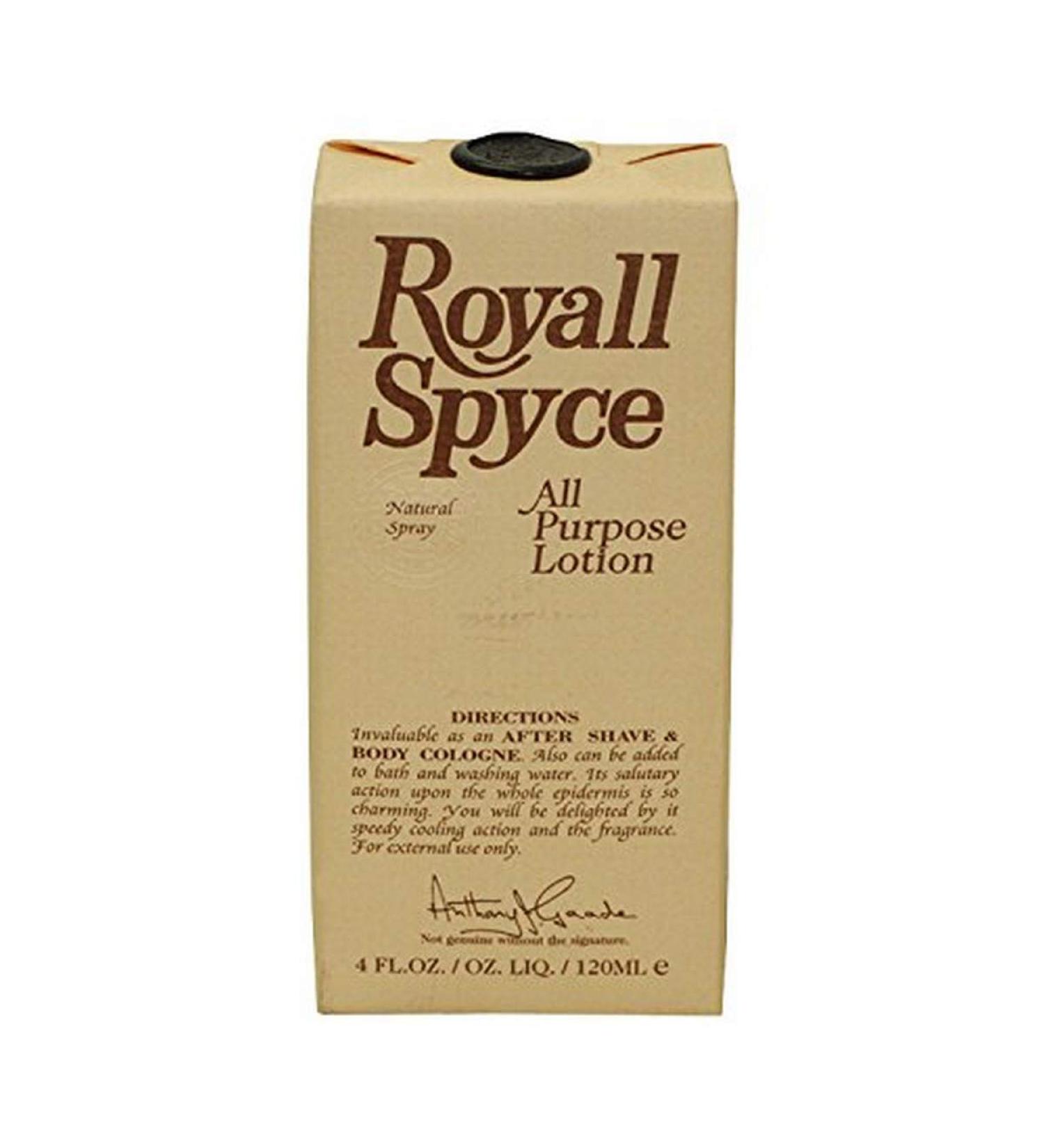 Royall Spyce By Royall Fragrances For Men. All Purpose Lotion 4.0 Oz (Packaging May vary) 4 Fl Oz (Pack of 1)