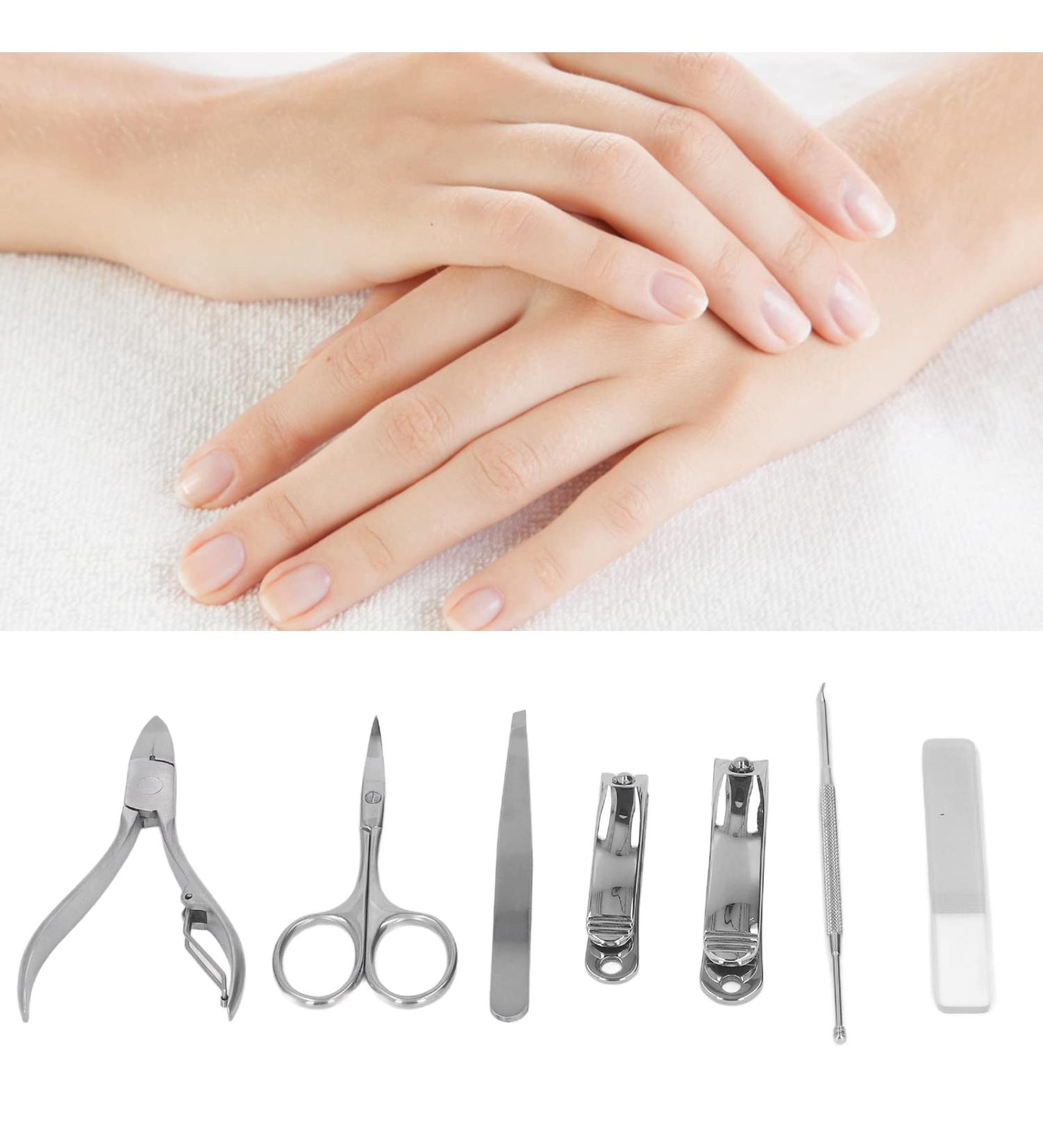 Fyearfly Travel Manicure Set Stainless Steel Manicure Set 7-Piece Nail Clipper Set High Hardness and ness for Nail Salons and Makeup Studios - Buy Online on GoSupps.com