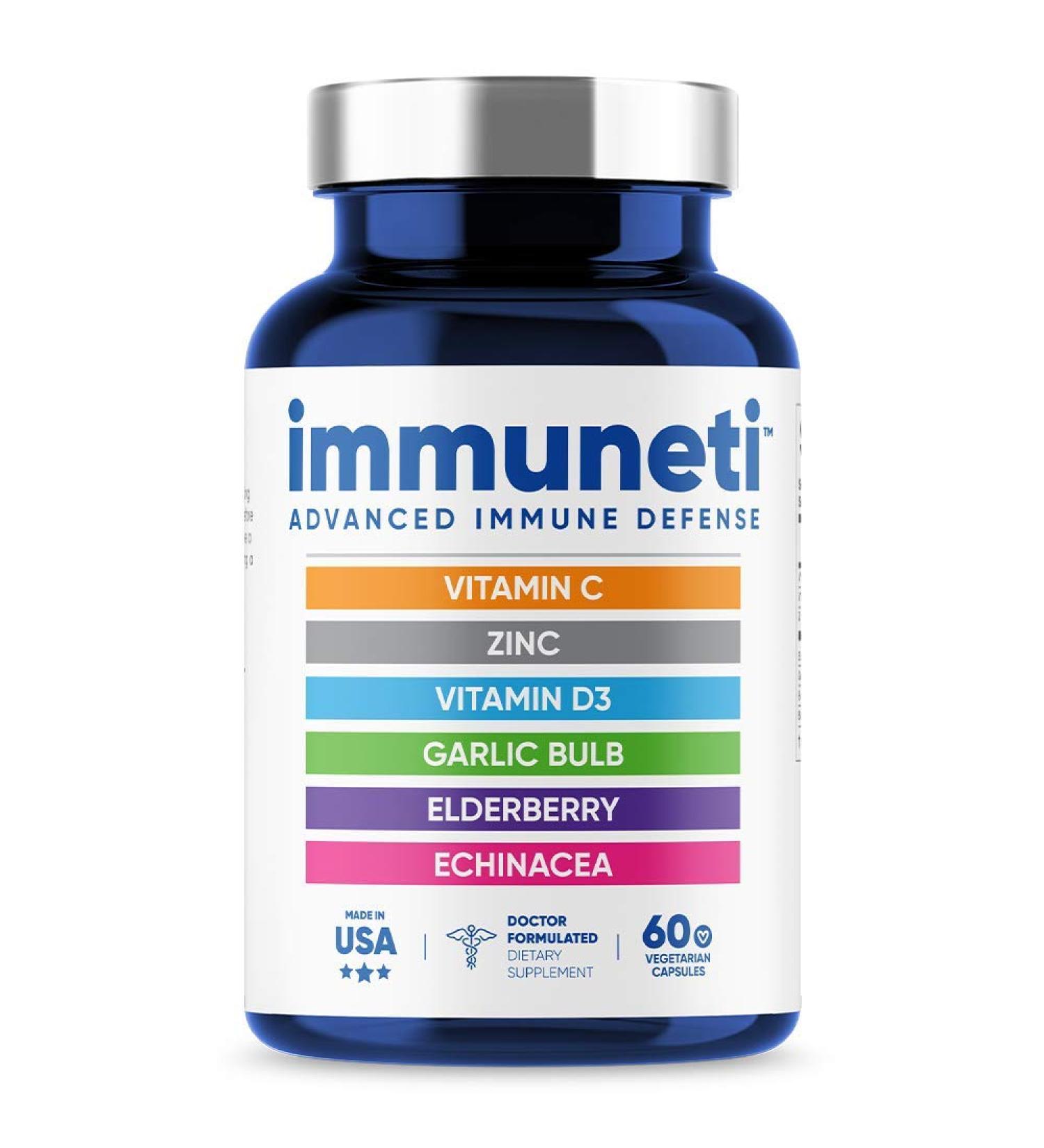 Immuneti Advanced Immune Defense - 60 Vegetarian Capsules for Enhanced Immunity - Buy Online on GoSupps.com