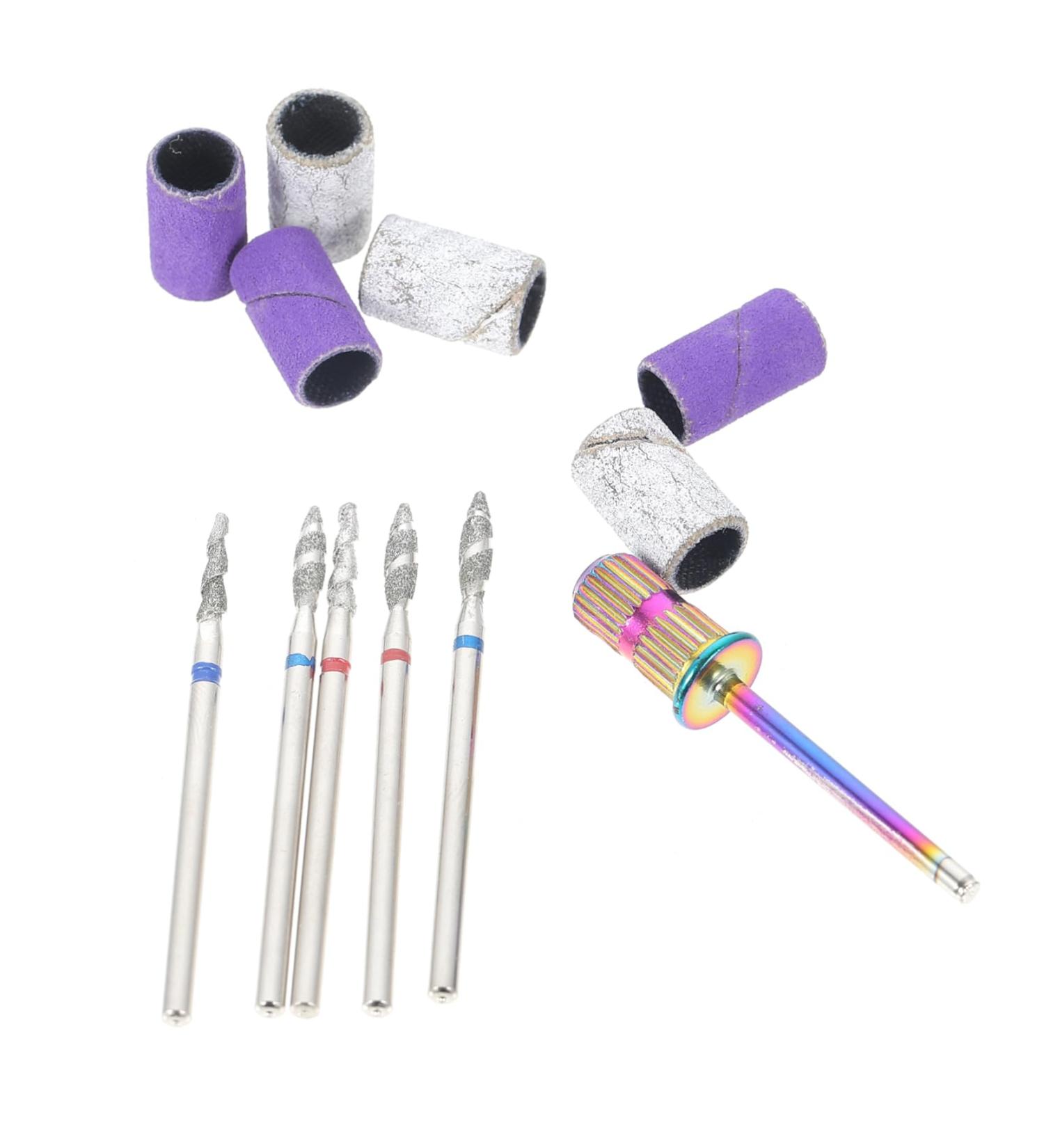 Ipetboom 1 Set Nail Polisher Nail Art Accessories Nail Grinders Diamond Tipped Drill Bit Cleaning Kits Rotary Polishing File Acrylic Gel Remover Corundum Nail Drill Tungsten Steel - Buy Online on GoSupps.com