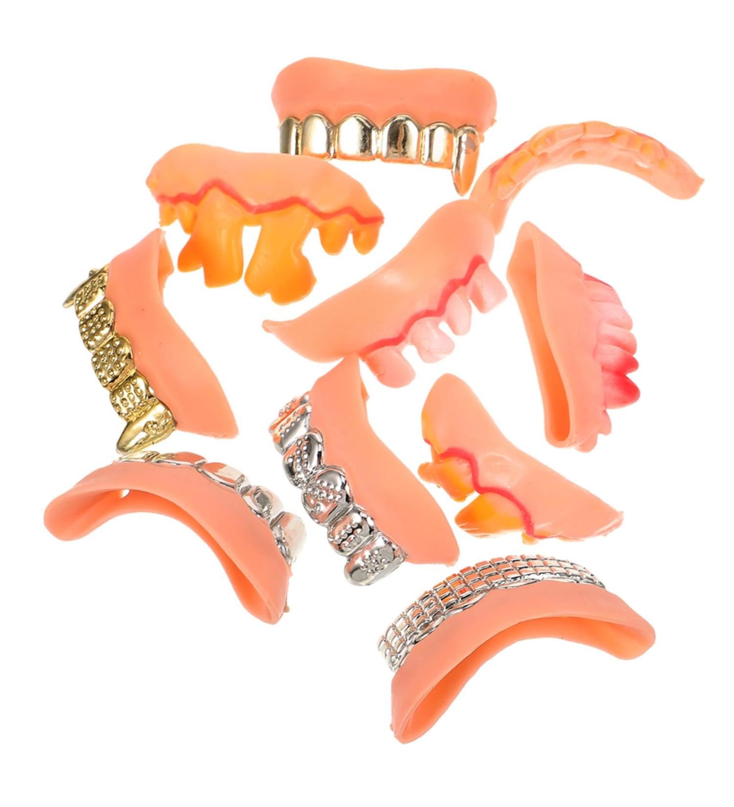 10 Pcs Funny Halloween Teeth Masks - Hilarious False Dentures for Costume Parties & Jokes - Buy Online on GoSupps.com