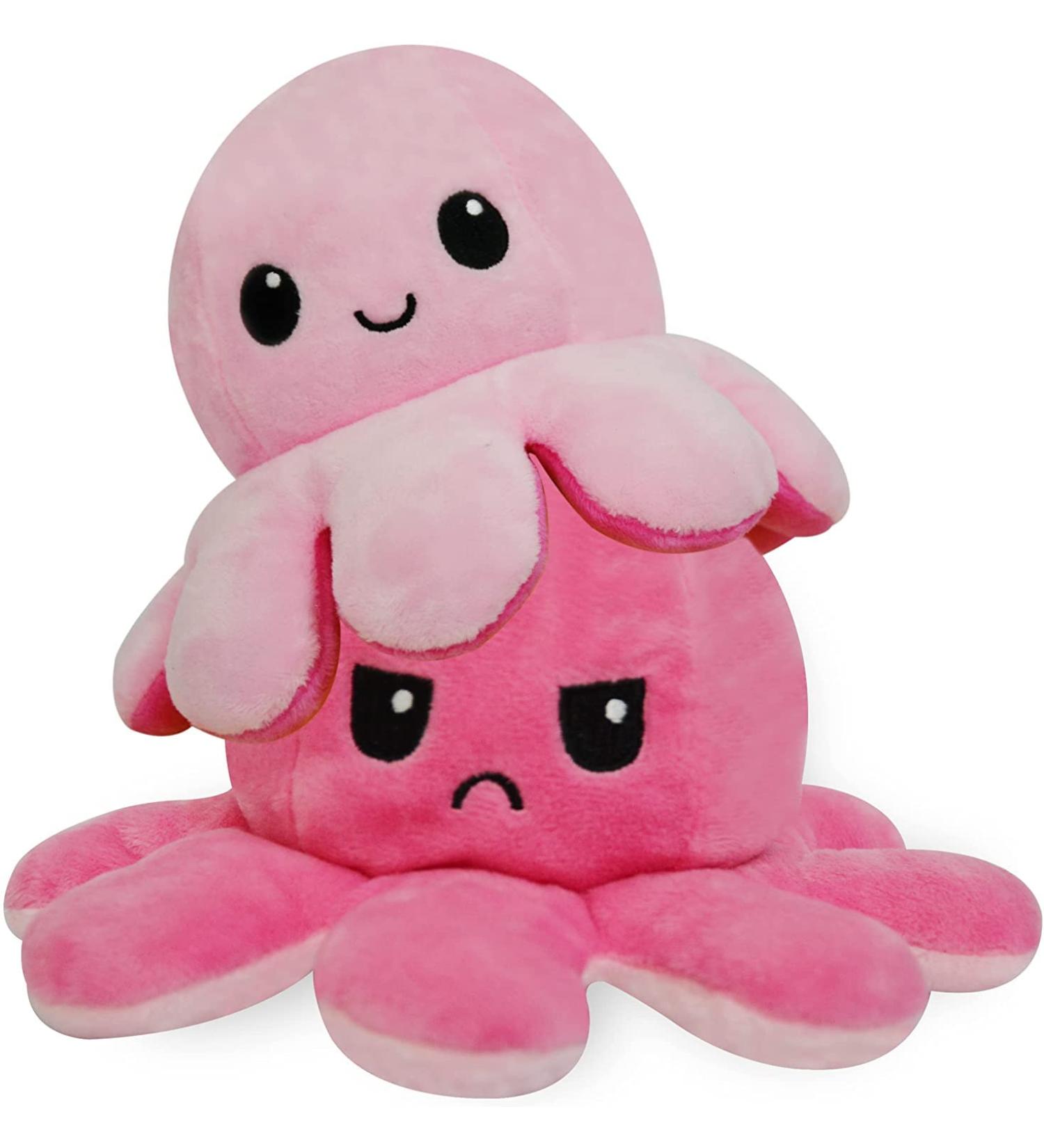 FASTEXX Octopus Reversible Plushie - Double-Sided Flip Mood Octopus - Sweet Gift for Kids & Family - Pink/Pink - Buy Online on GoSupps.com