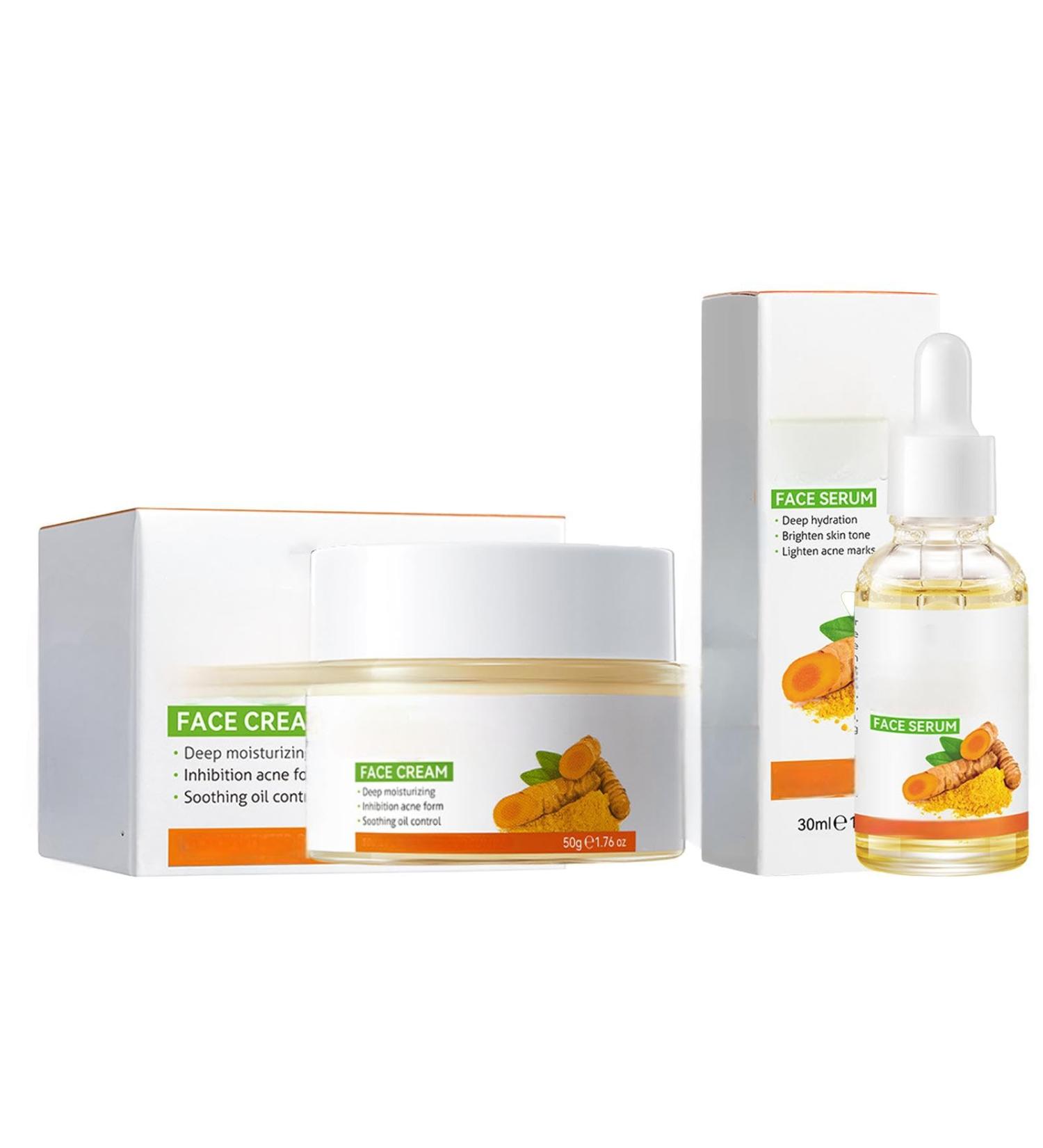 Beslibate Turmeric Face Cream 50g + Turmeric Serum 30ml to remove dark spots brightens and evens skin tone turmeric serum to correct oil spots cream5-5 - Buy Online on GoSupps.com