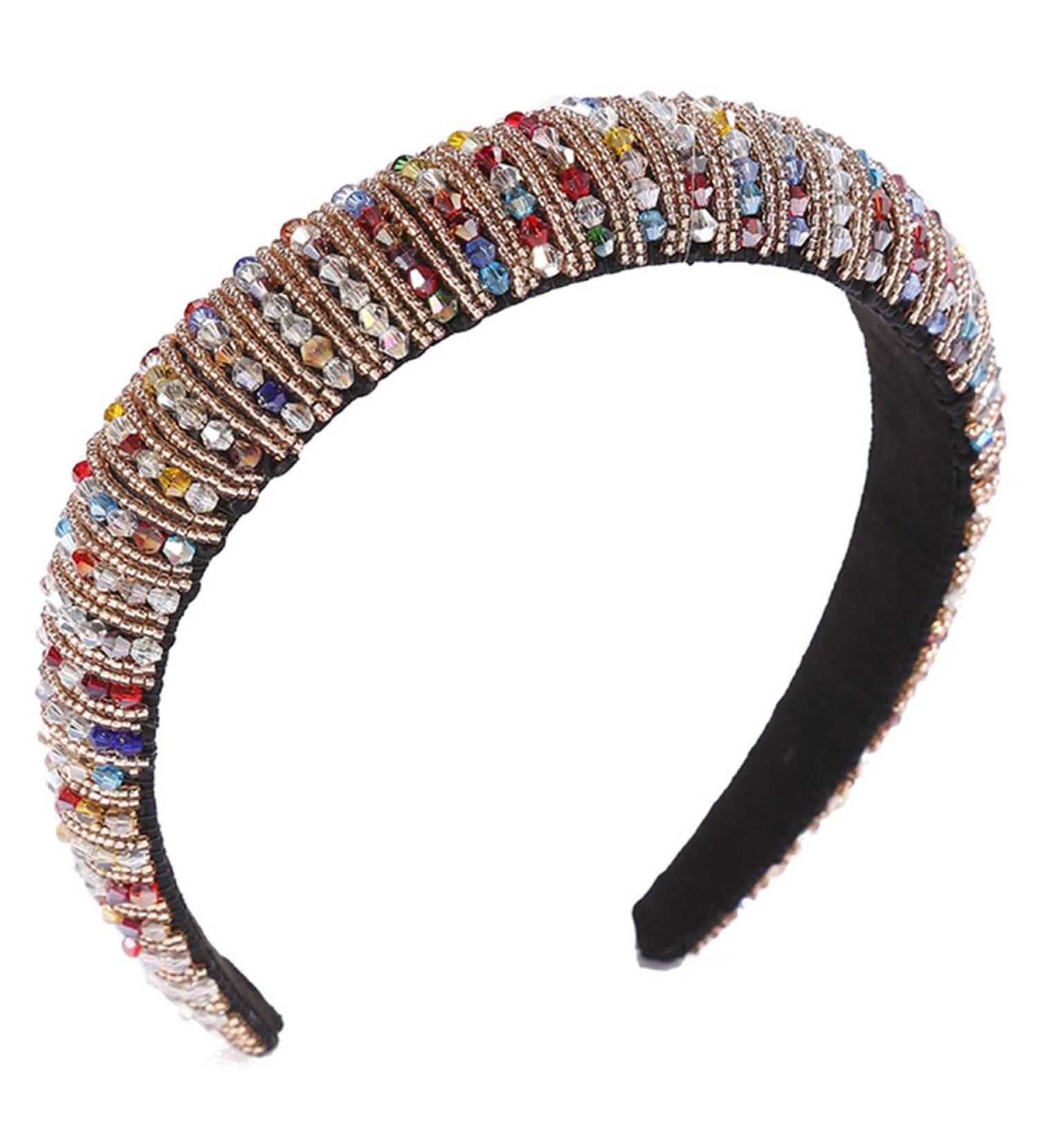 Scicent Rhinestone Padded Headband - Fashionable Baroque Hair Accessories for Brides Weddings Anniversaries & Vacations - Buy Online on GoSupps.com