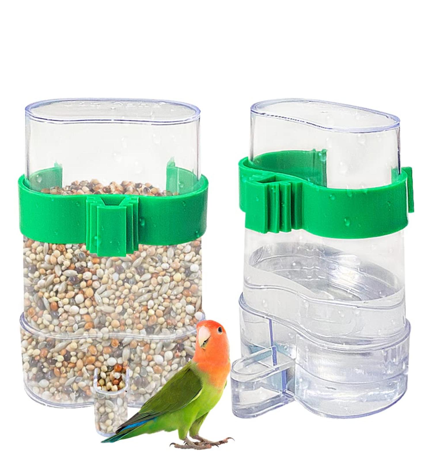 2 PCS Automatic Bird Water Dispenser & Feeder for Parakeet, Cockatiel, Finch - Cage Accessories - Buy Online on GoSupps.com