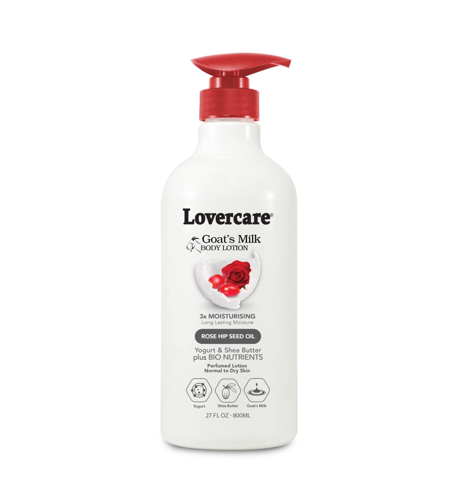 Lover's Care Goat Milk Body Lotion for Dry Skin 27.05 fl oz with Rose Hip Seed Oil - Moisturizing Body Lotion | 800ml - Buy Online on GoSupps.com