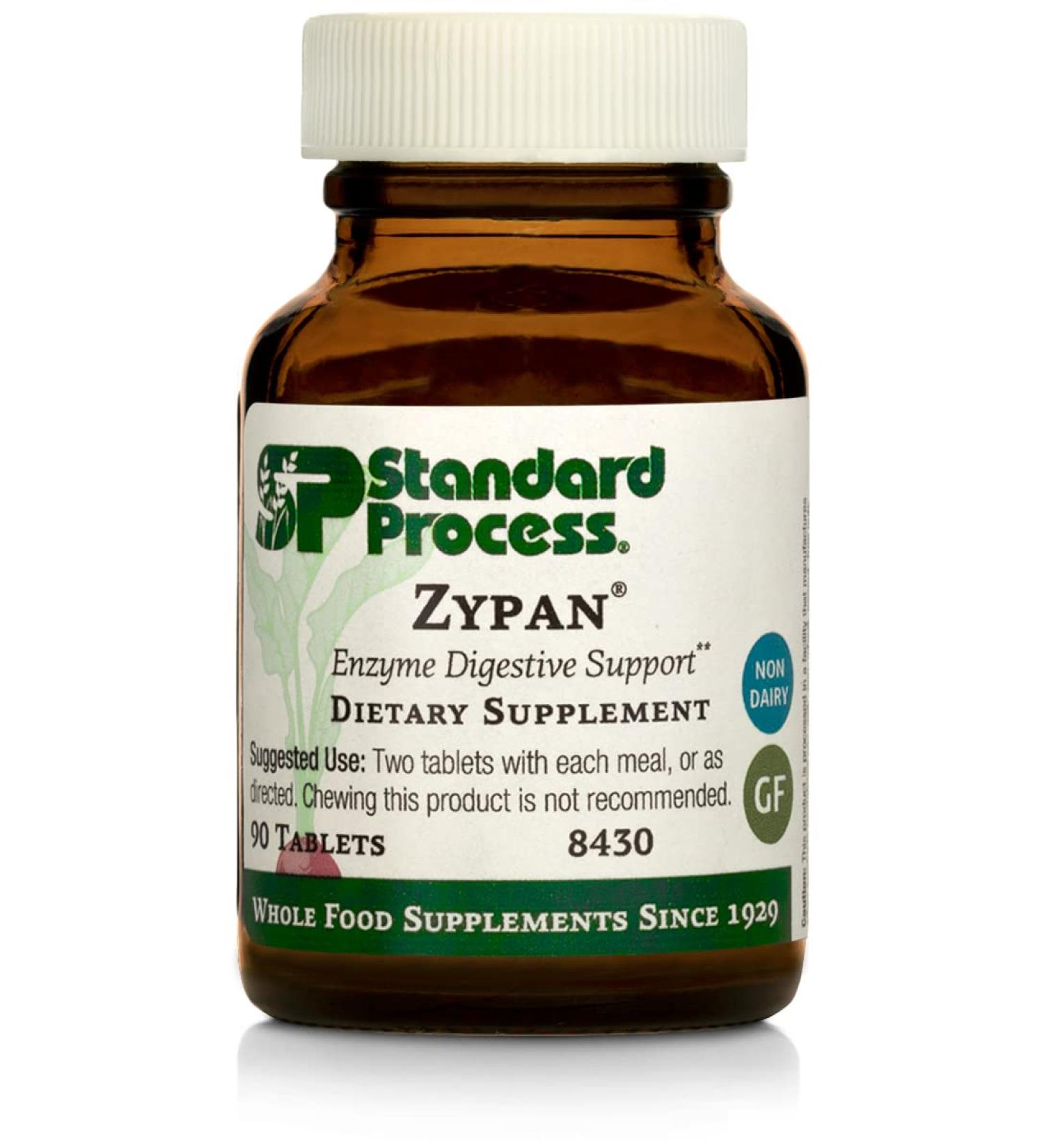 Standard Process Zypan 90 Tablets - Whole Food Digestion Support with Pepsin & Betaine HCl - Gluten Free - Buy Online on GoSupps.com