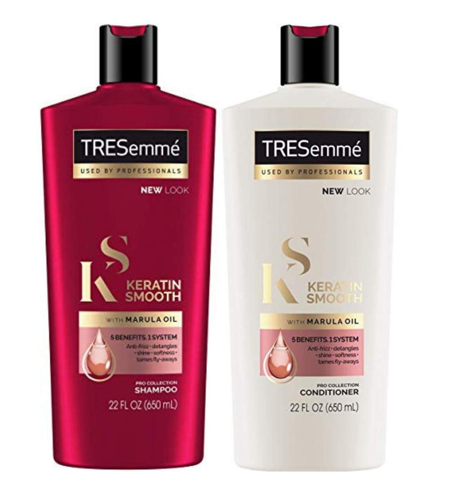 TRESemmé Keratin Smooth with Marula Oil, Pro Collection, Shampoo and Conditioner Set … (Pro Collection)