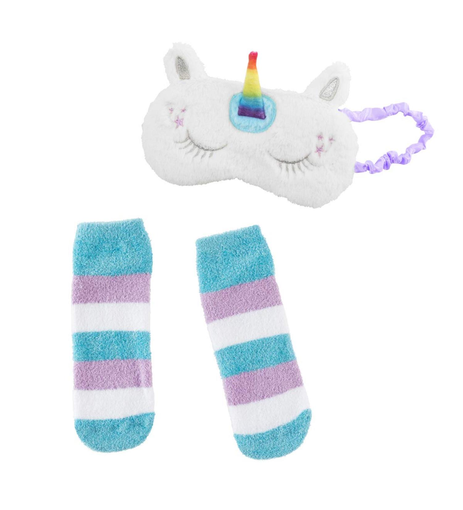 Faux Fur Sleep Mask & Socks Set - Caticorn, Llama, Panda, Unicorn Designs - Buy Online on GoSupps.com