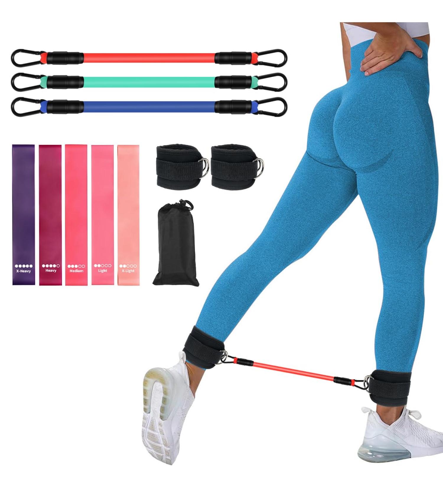 Ankle Resistance Bands with Cuffs | Leg & Glute Training Kits | Fitness Equipment for Men & Women - Buy Online on GoSupps.com