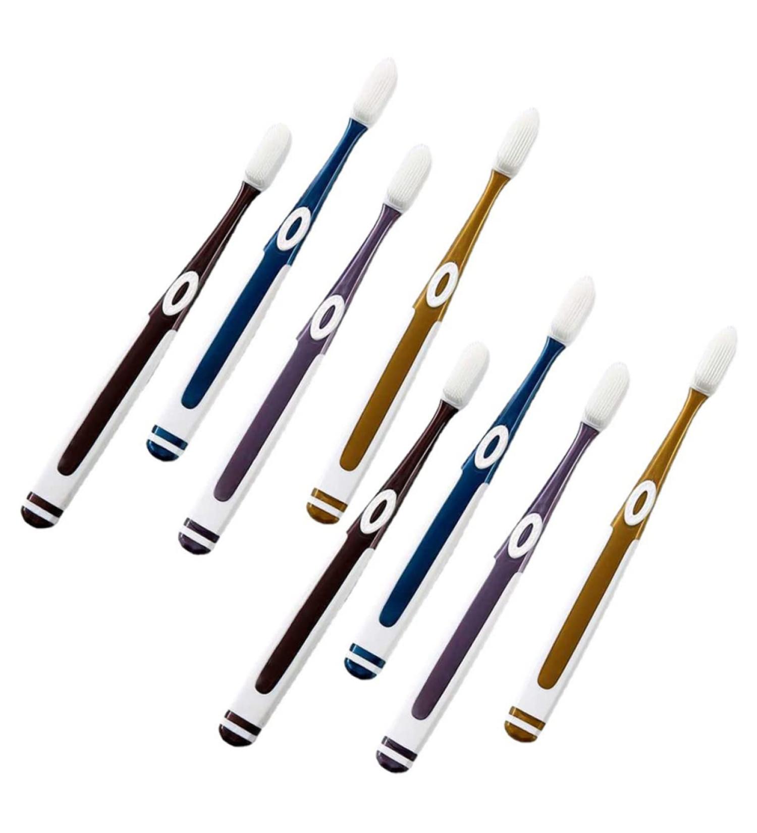 Doitool Nano Toothbrush Set - 8 Soft Bristle Travel Toothbrushes for Sensitive Teeth | Perfect Camping & Travel Accessories | TPU Case Included - Buy Online on GoSupps.com