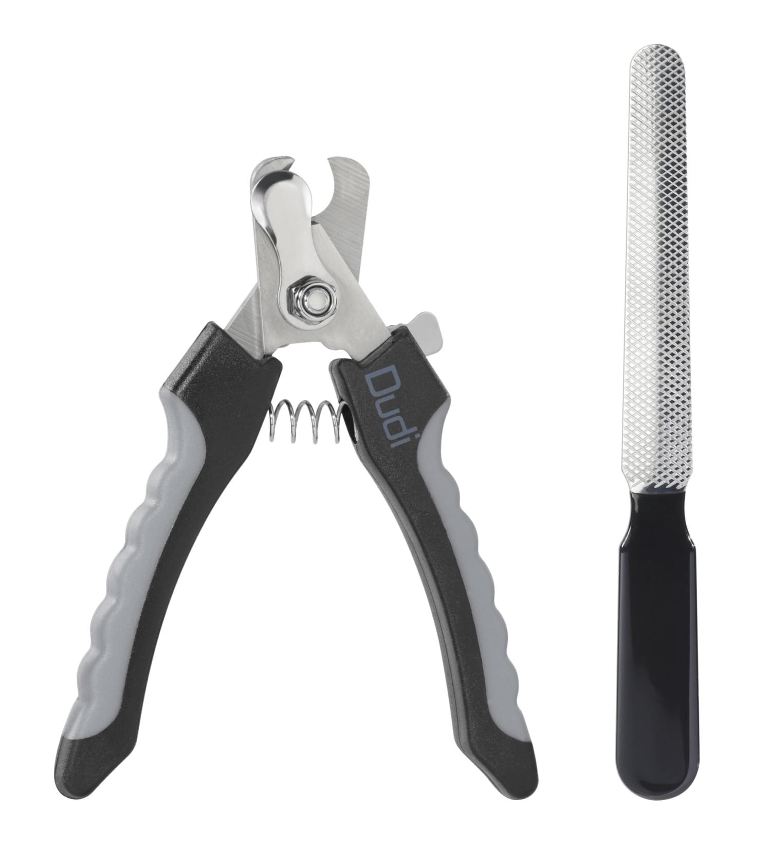 Dudi Pet Claw Scissors for Dogs Cats Rabbits & Guinea Pigs - Safe Nail Cutter Set with Claw Grinder - Small Black/Gray - Buy Online on GoSupps.com