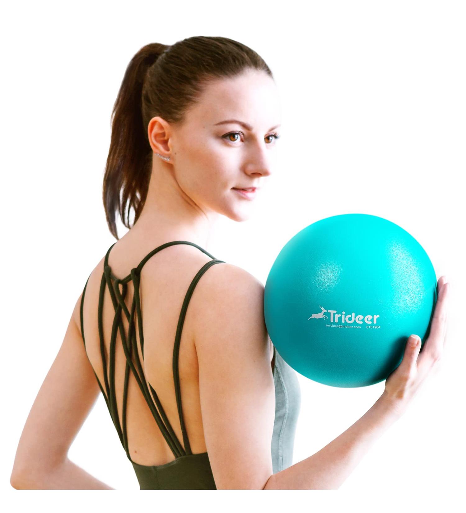 Trideer 9 Inch Pilates Ball - Small Exercise Ball for Core Training & Physical Therapy - Yoga Barre Ball for Balance & Stability - Includes Exercise Guide - Turkis - Buy Online on GoSupps.com