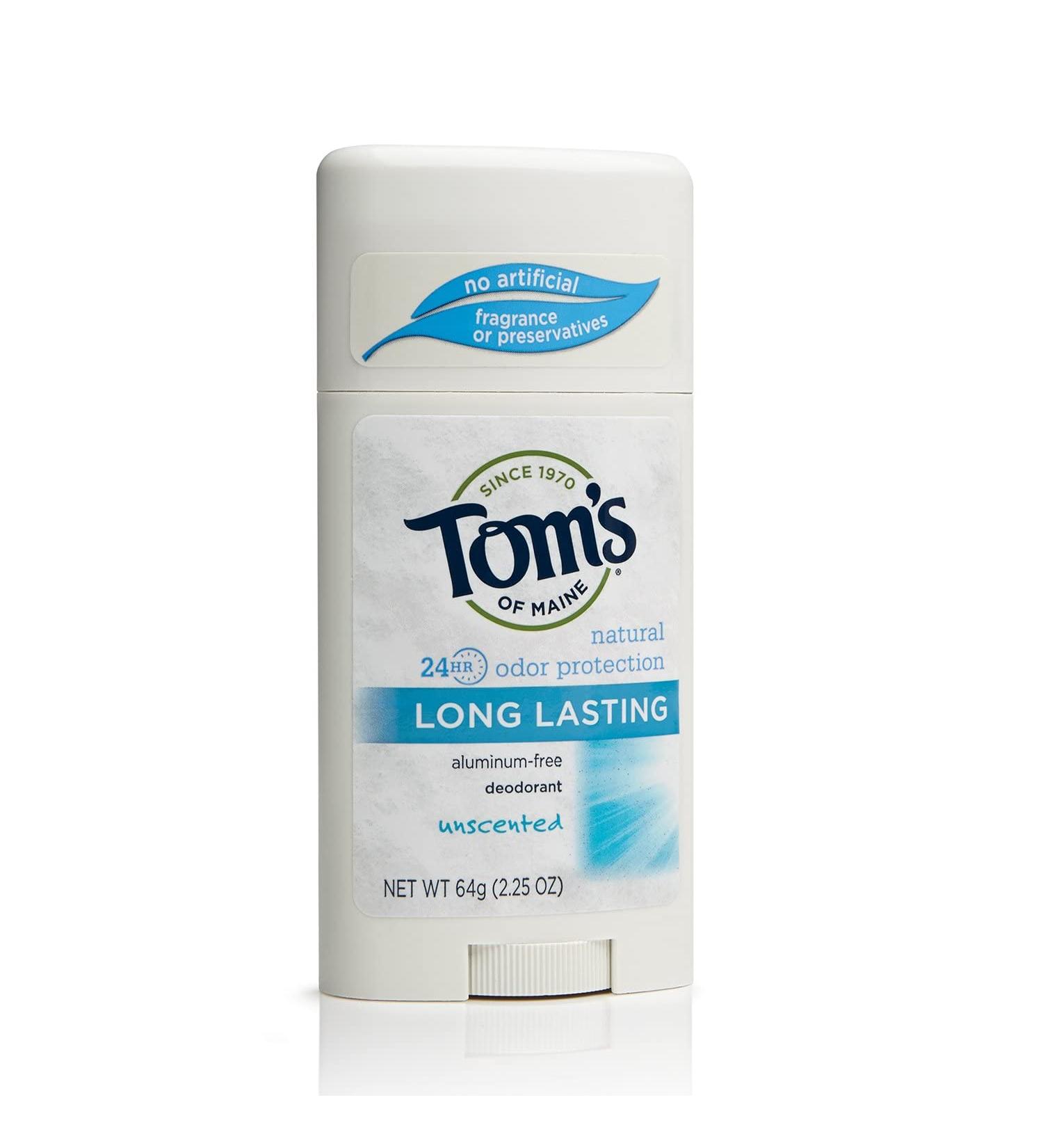 Tom's of Maine Natural Care Unscented Deodorant Stick - Long-Lasting 2.25 Ounce | International Shipping Available - Buy Online on GoSupps.com