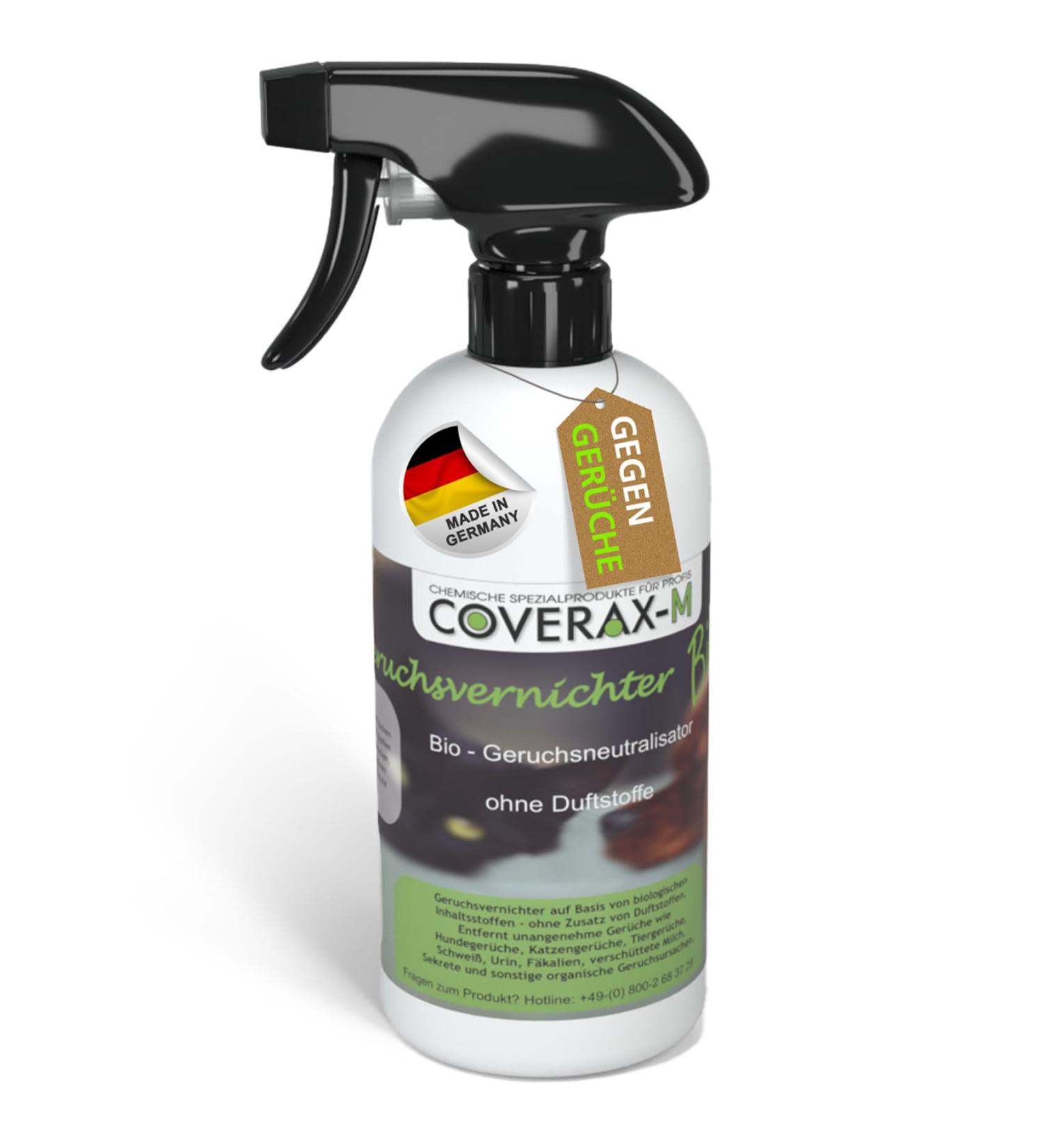 Coverax Bio Smell Remover - Enzyme Cleaner & Odor Neutralizer for Cat & Dog Urine Tough Smells | 500ml Spray for Couch Carpet & Car - Buy Online on GoSupps.com