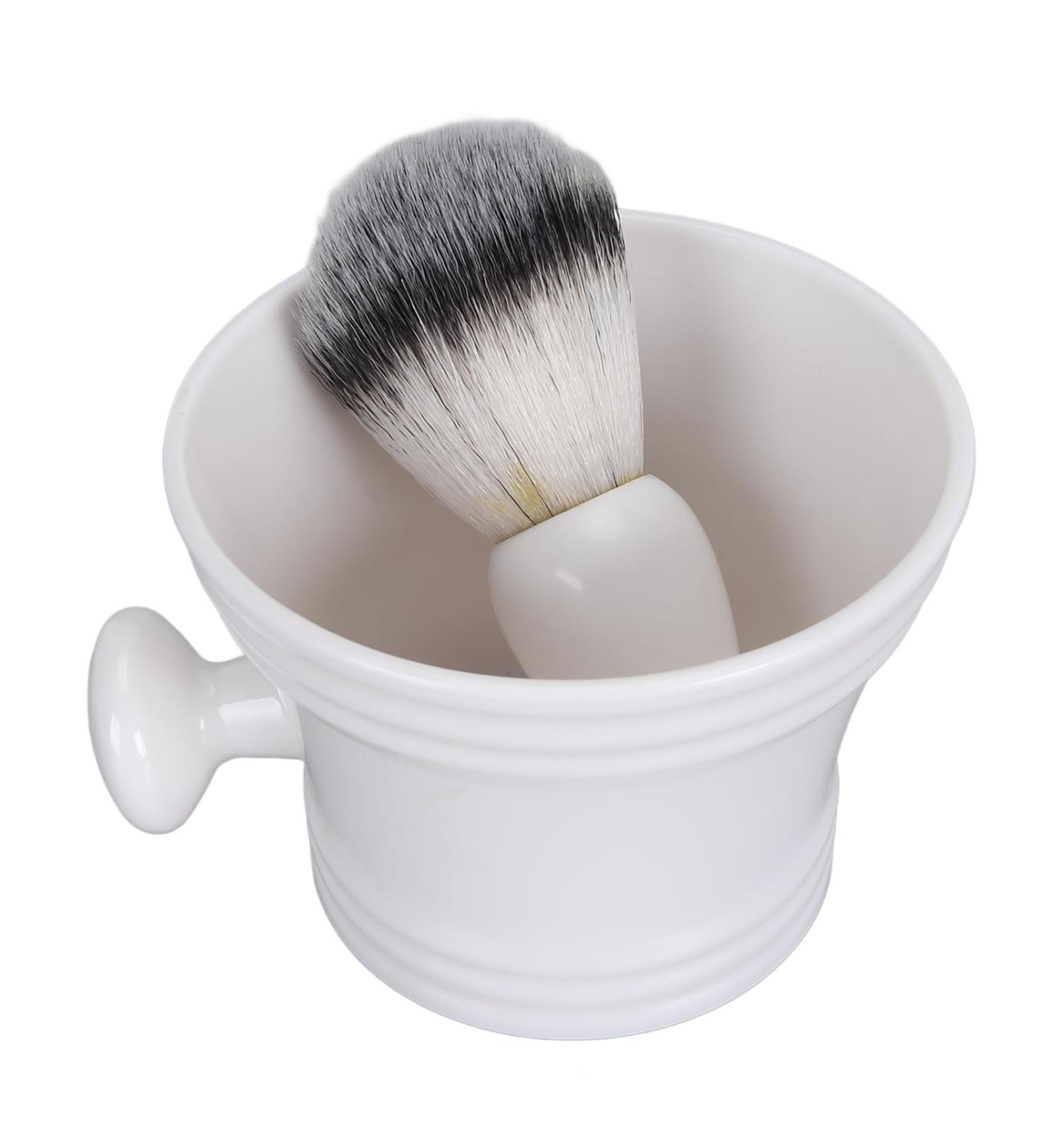 Premium Beard Care Set: Razor Brush Set for Men with Foam Brush Soap Shell & Stand - Soft Hair for Rich Foam & Grooming - Buy Online on GoSupps.com