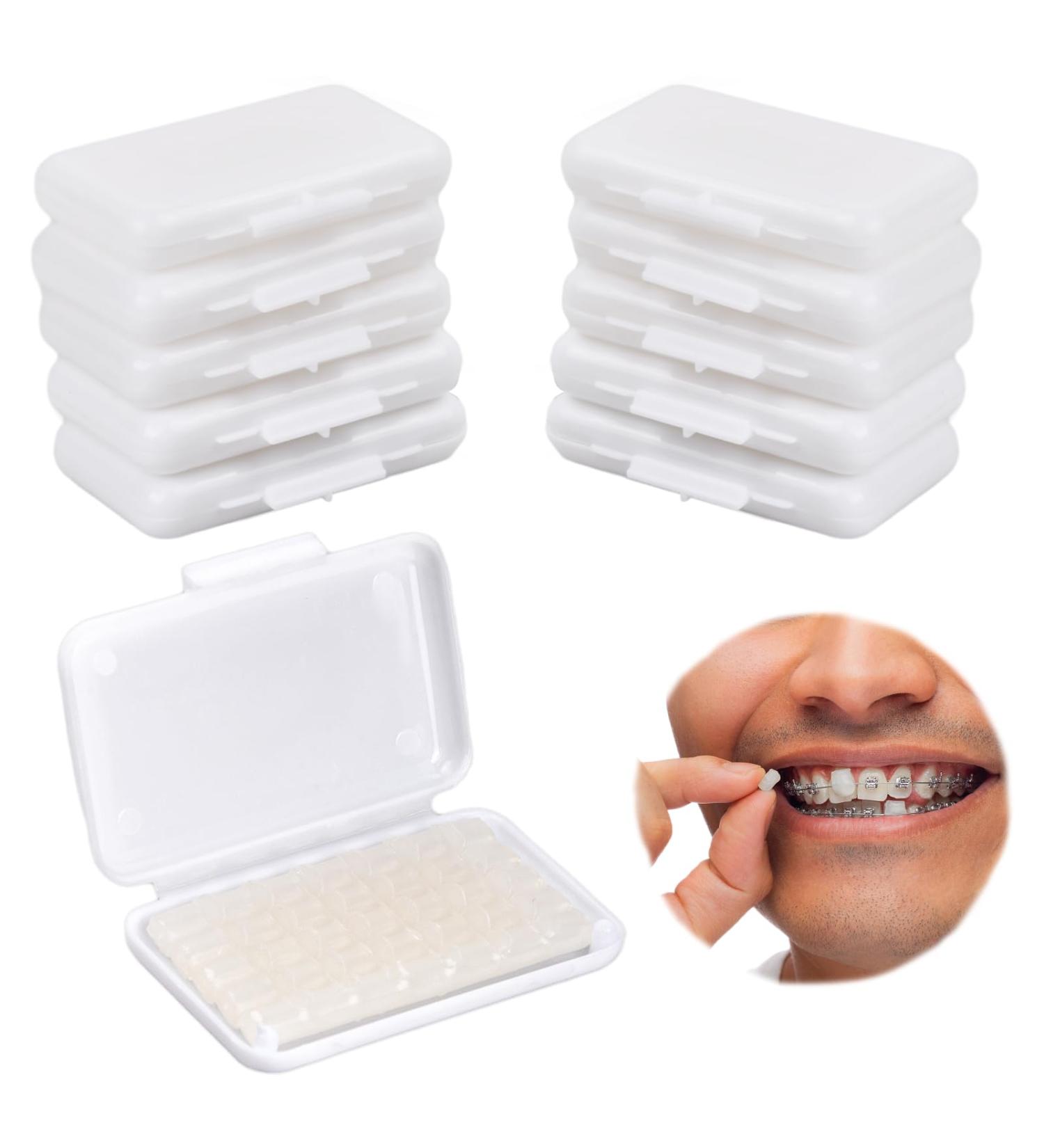 NATUCE Orthodontic Wax for Braces - 10 Boxes (50 Strips) | Pre-Cut Dental Wax to Relieve Irritation & Pain - White - Buy Online on GoSupps.com