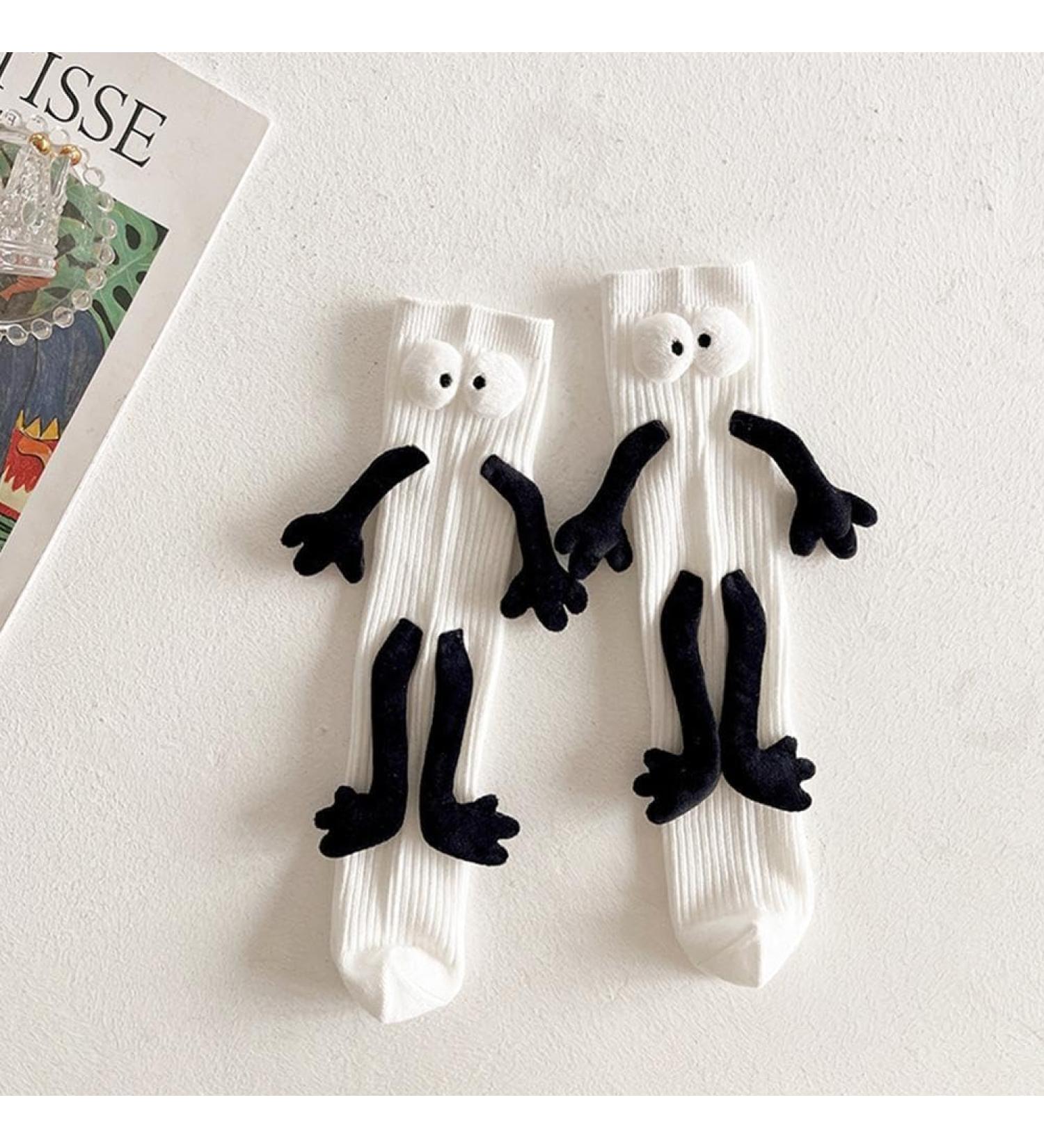 Hand in Hand Magnetic Couple Socks - Funny 3D Doll Design, Unisex, CWhite - Buy Online on GoSupps.com