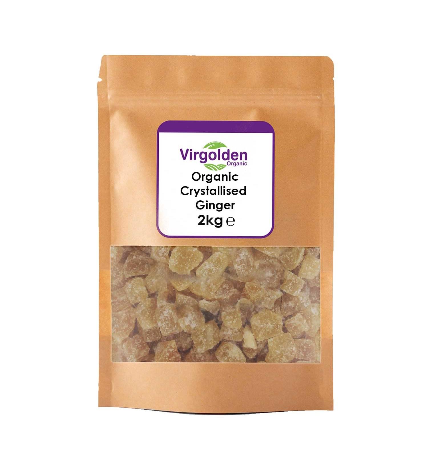 Virgolden Organic Crystallised Ginger 2kg - Super Healthy Snack | Natural Source of Energy and Fiber - Buy Online on GoSupps.com