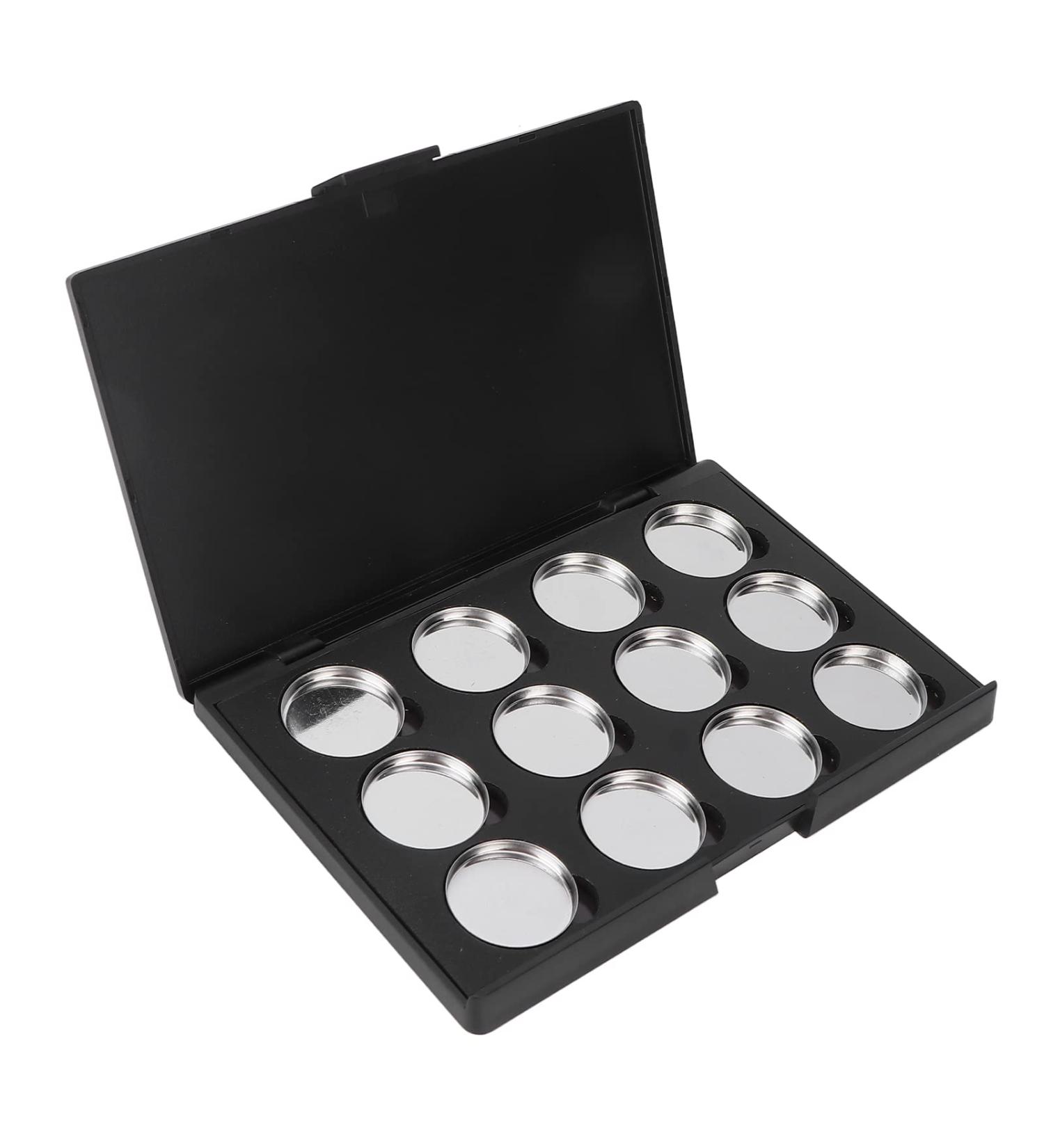 Empty Makeup Palette Waterproof Magnetic Palette with 12 Round Metal Pans for DIY Eye Shadow Blush Powder 10 X 15cm - Buy Online on GoSupps.com