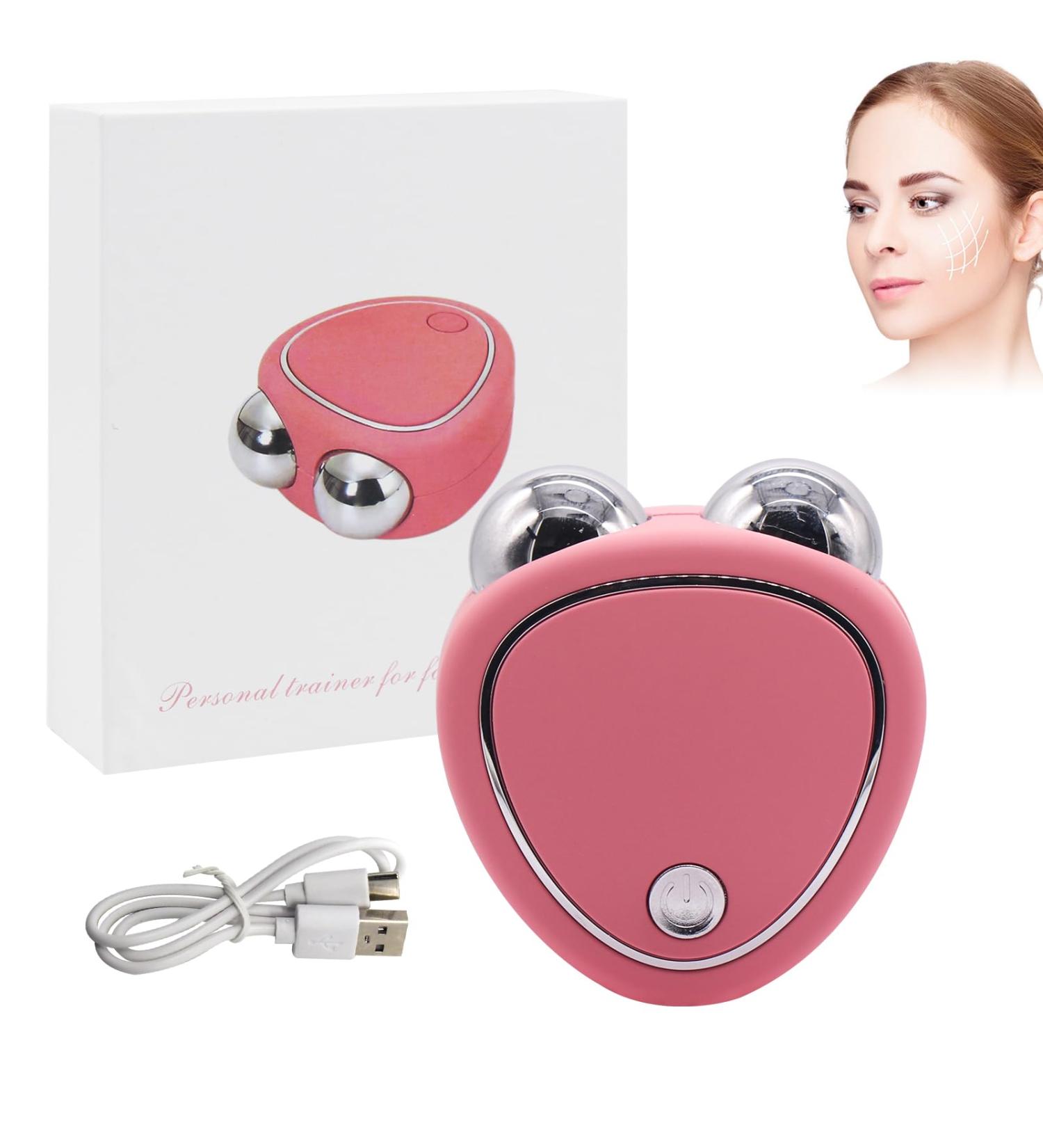 Face Lift Device Roller Facial Toning Device USB Mini Face Roller There are 3 levels of Adjustment Lifting the Face and Tightening the Skin (Pink) - Buy Online on GoSupps.com
