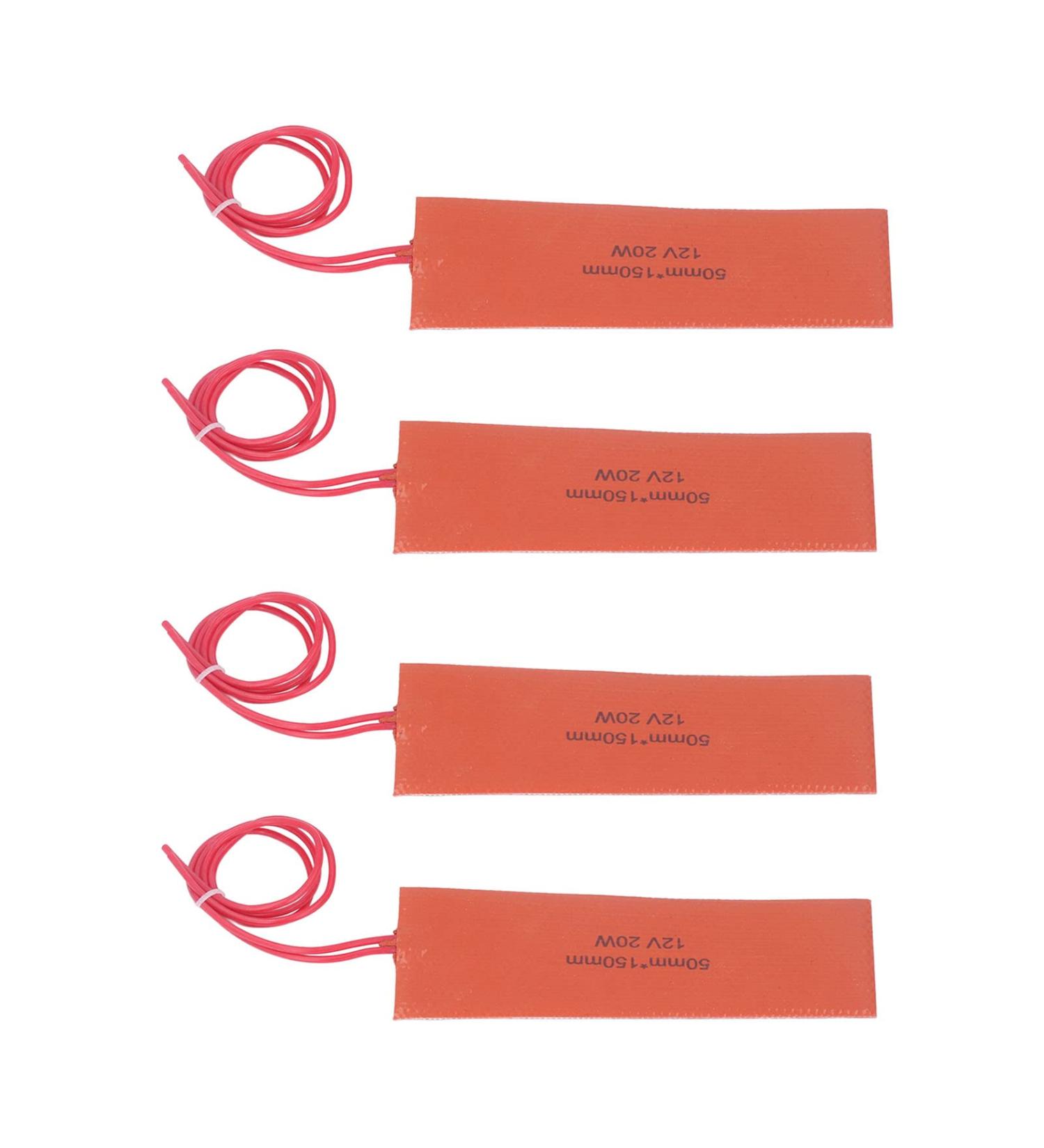 20W 12V Flexible Silicone Heating Pad Blanket Mat - 4 Pack Industrial Heater for Equipment Warming & Temperature Maintenance - Fast Worldwide Shipping - Buy Online on GoSupps.com