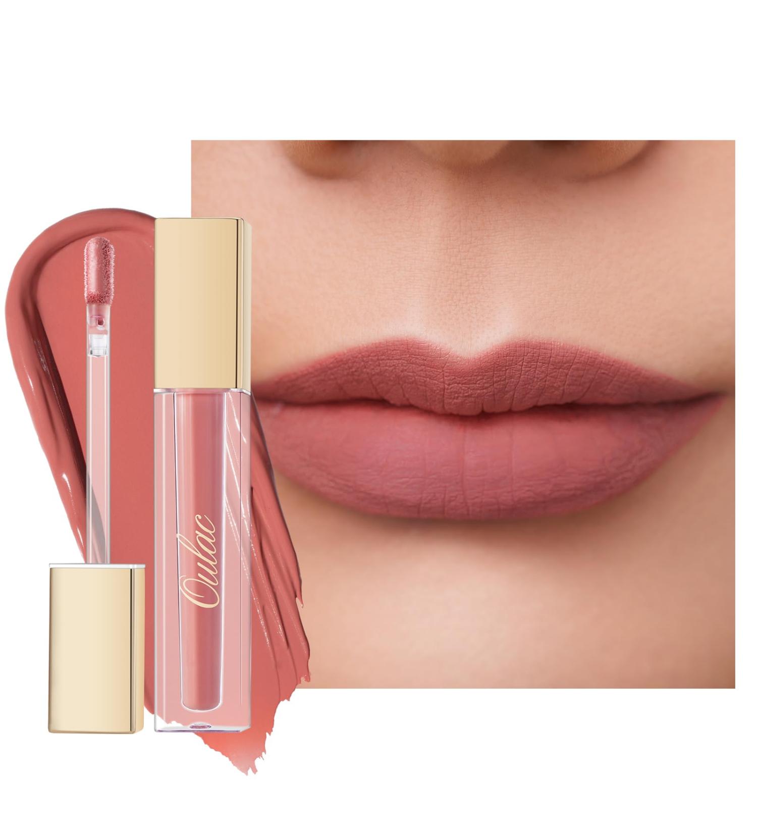 Oulac Liquid Matte Lipstick - Naked Peach | Long-Lasting Vegan Gluten-Free Intensive Color Precise Applicator 4.5ml (M11) - Buy Online on GoSupps.com