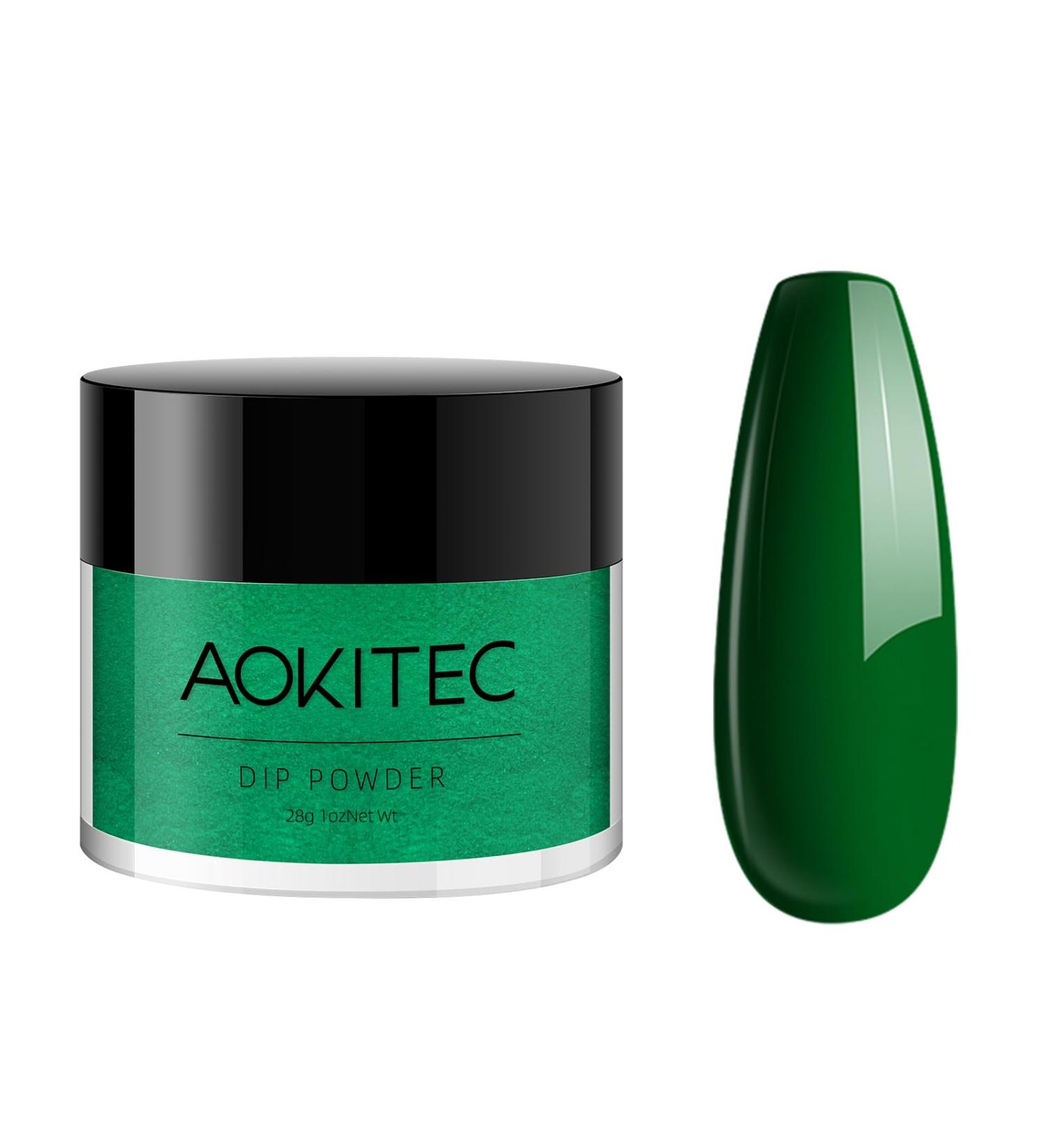 Dipping Powder Nails Set | Aokitec Fashion Dip Powder & French Nail Art | 28g Forest Green | DIY & Salon Manicure - Buy Online on GoSupps.com