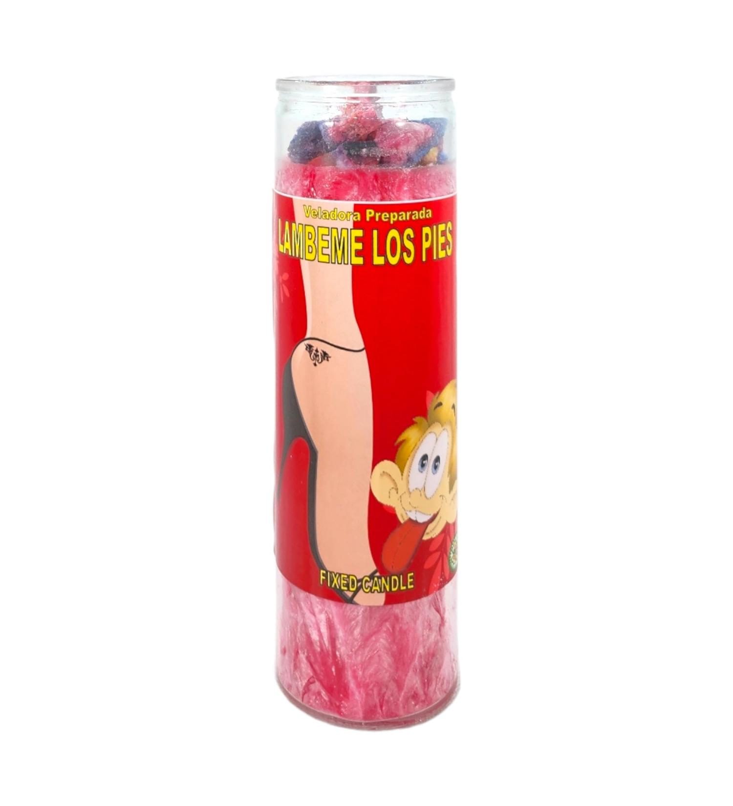 Lick My FEET Pink Palm Wax Spell Candle | Spiritual Intention Vela CASA ESOTERICA PERFUMADA - Lambeme Los Pies - Buy Online on GoSupps.com