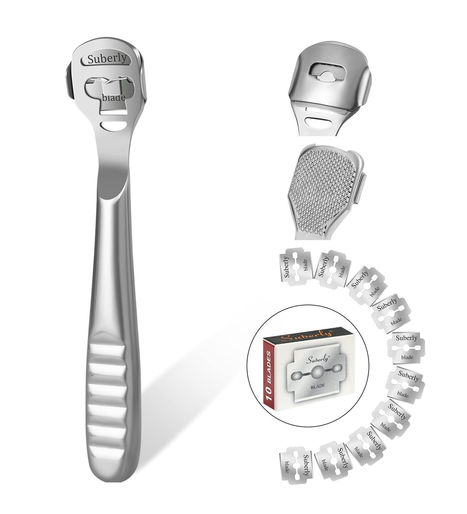 Uraqt Stainless Steel Corn Remover & Foot Scraping Razor - 10 Replacement Blades for Ultimate Pedicure Care - Buy Online on GoSupps.com