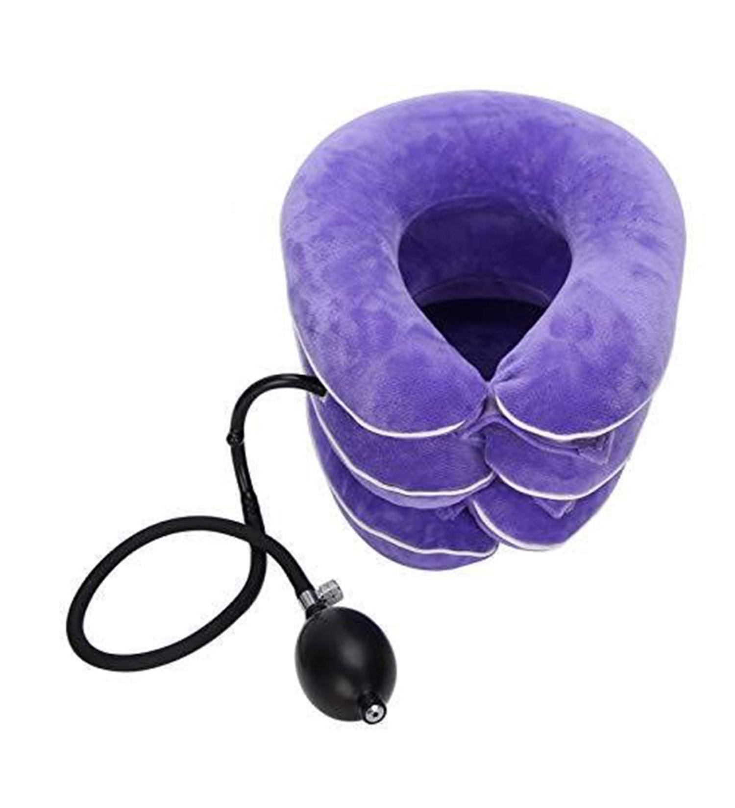 Buy Aufblastable Neck Traction Device | Neck Support & Massage Collar - Ideal for Home Office | Purple - Buy Online on GoSupps.com