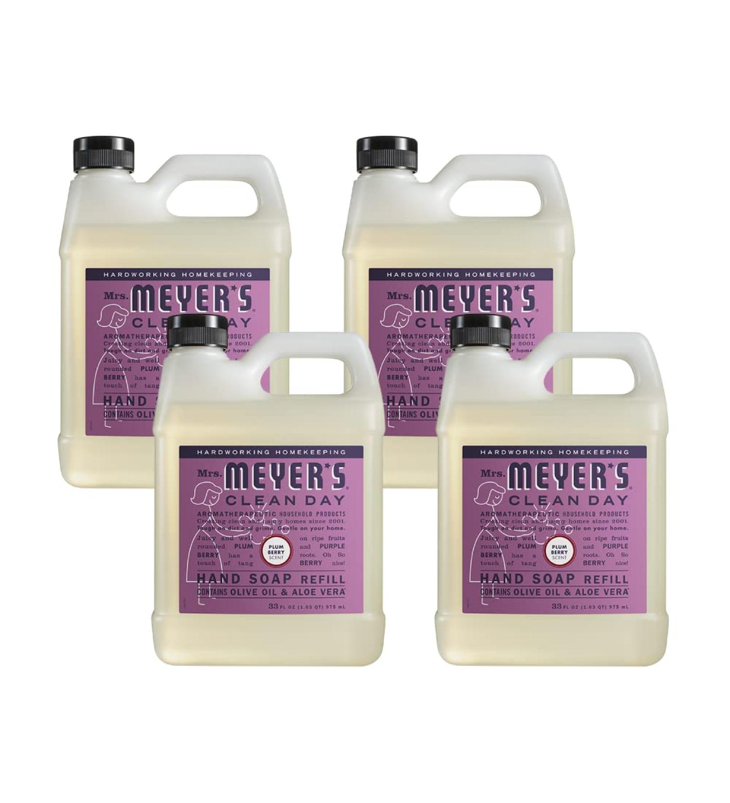 MRS. MEYER'S CLEAN DAY Plum Berry Scent Hand Soap Refill - 33 Fl Oz (Pack of 4) - Eco-Friendly & Nourishing Care for Hands - Buy Now - Buy Online on GoSupps.com