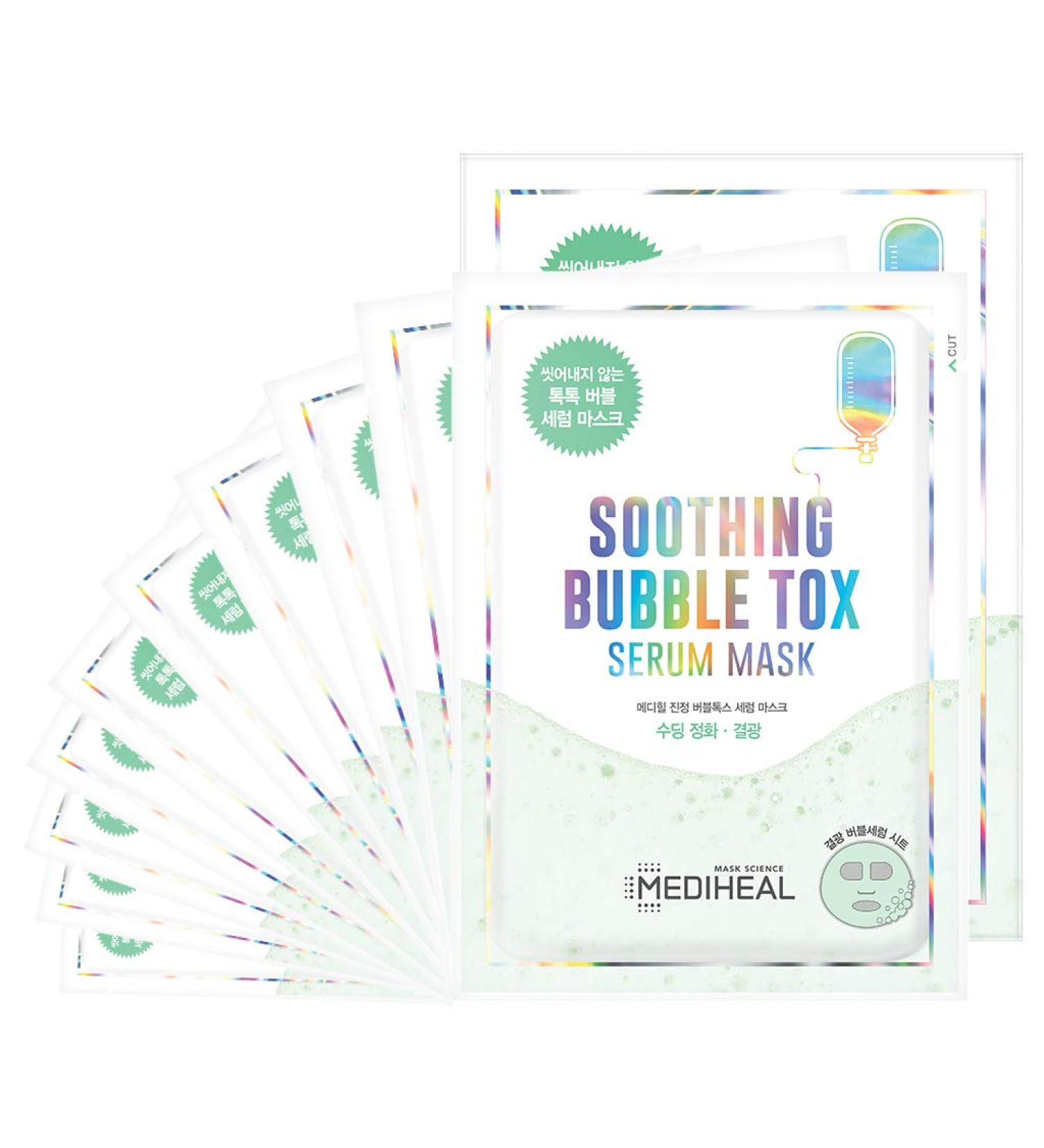 Mediheal Soothing Bubble Tox Serum Mask - 10 Sheets x 18ml | Hydrating & Revitalizing Skincare - Buy Online on GoSupps.com