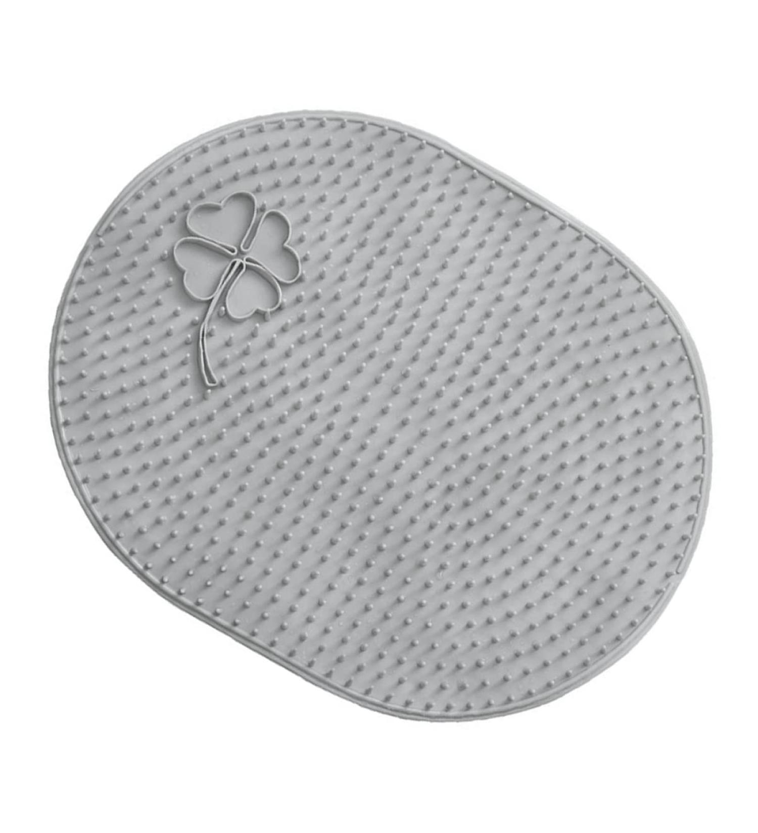 Beavorty 1pc Gray Silicone Shower Floor Mat - Non-Slip Peeling Pedals - 35x28cm | Best International Shipping - Buy Online on GoSupps.com