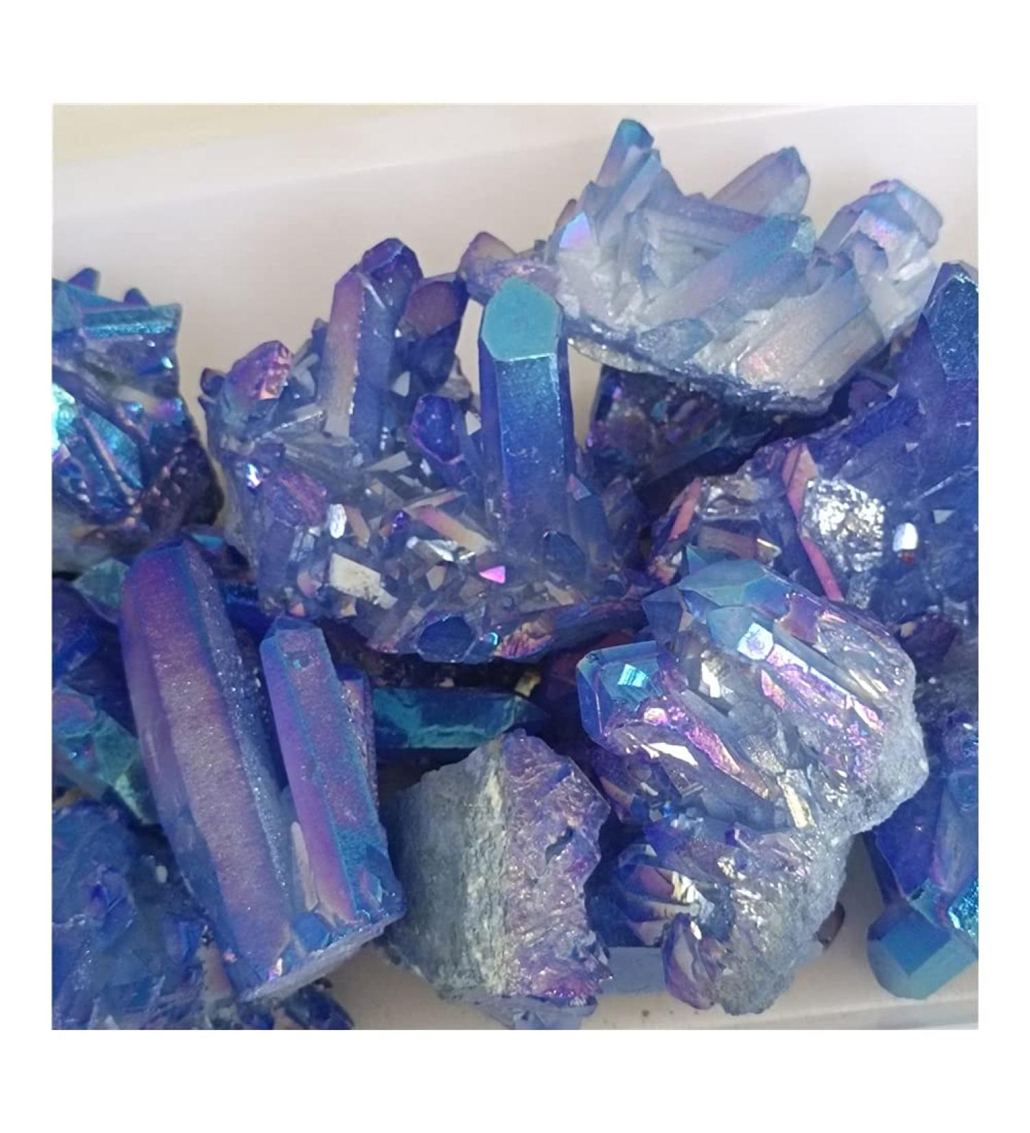 Crystal Cluster Quartz Titanium Aura Flower Natural Stones and Minerals Stone Decoration for Home Crystal 180-200g - Buy Online on GoSupps.com