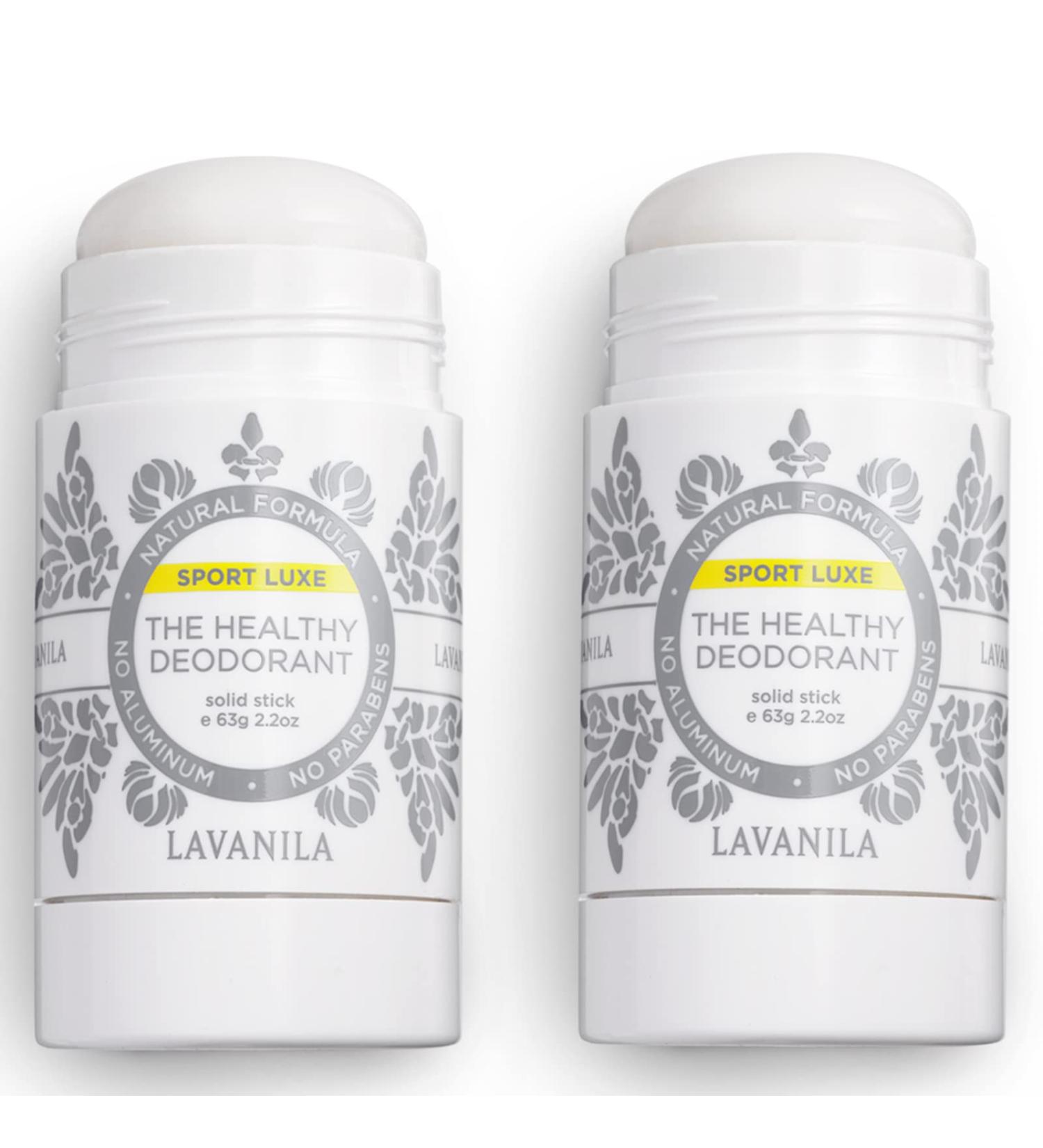 Lavanila Sport Luxe 2oz 2 Pack - Natural Aluminum-Free Deodorant with Triple Odor Protection - Fresh Scent Solid Stick for Men and Women - Vegan (2oz x 2) - Buy Online on GoSupps.com