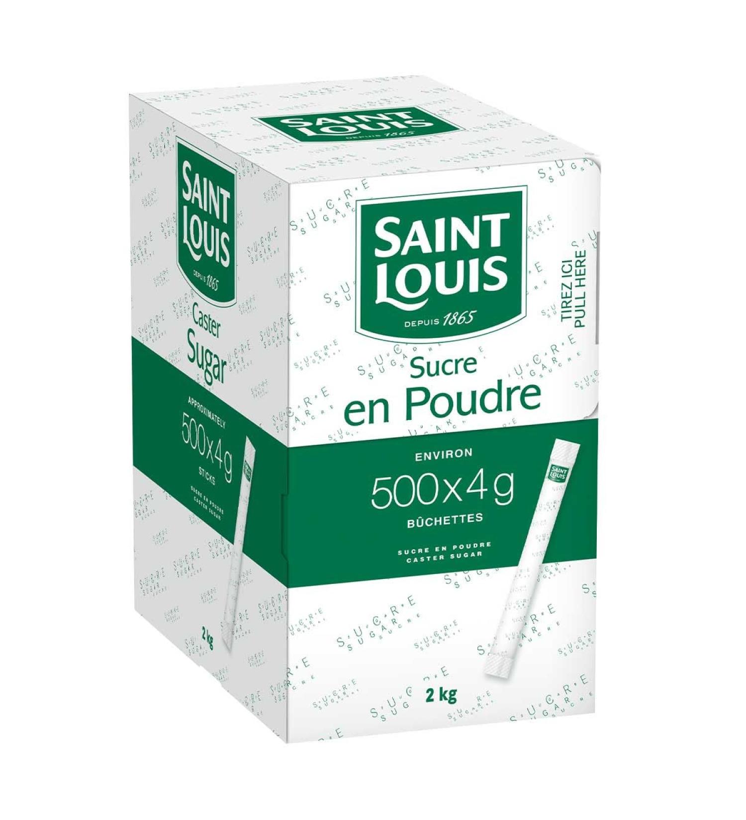 SAINT LOUIS - SUCRE EN POUDRE - 500 B CHETTES DE 4g (2KG) - ID AL POUR LES PROFESSIONNELS