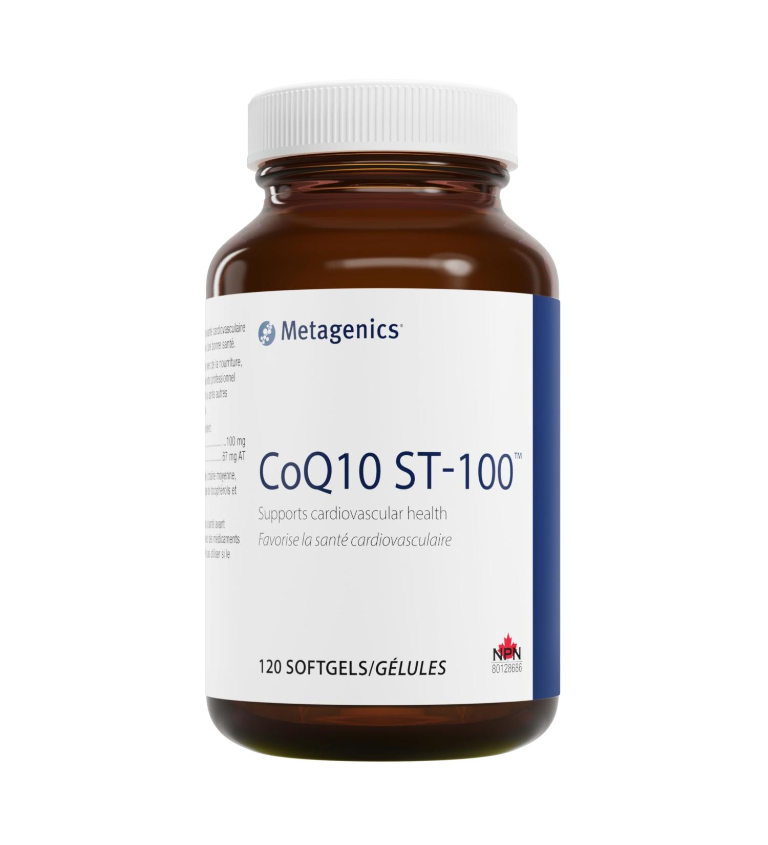 Metagenics - CoQ10 ST-100 (100 mg) - Antioxidant and Cardiovascular Support with Coenzyme Q10 Vitamin E and Zinc - 120 Softgels - Buy Online on GoSupps.com