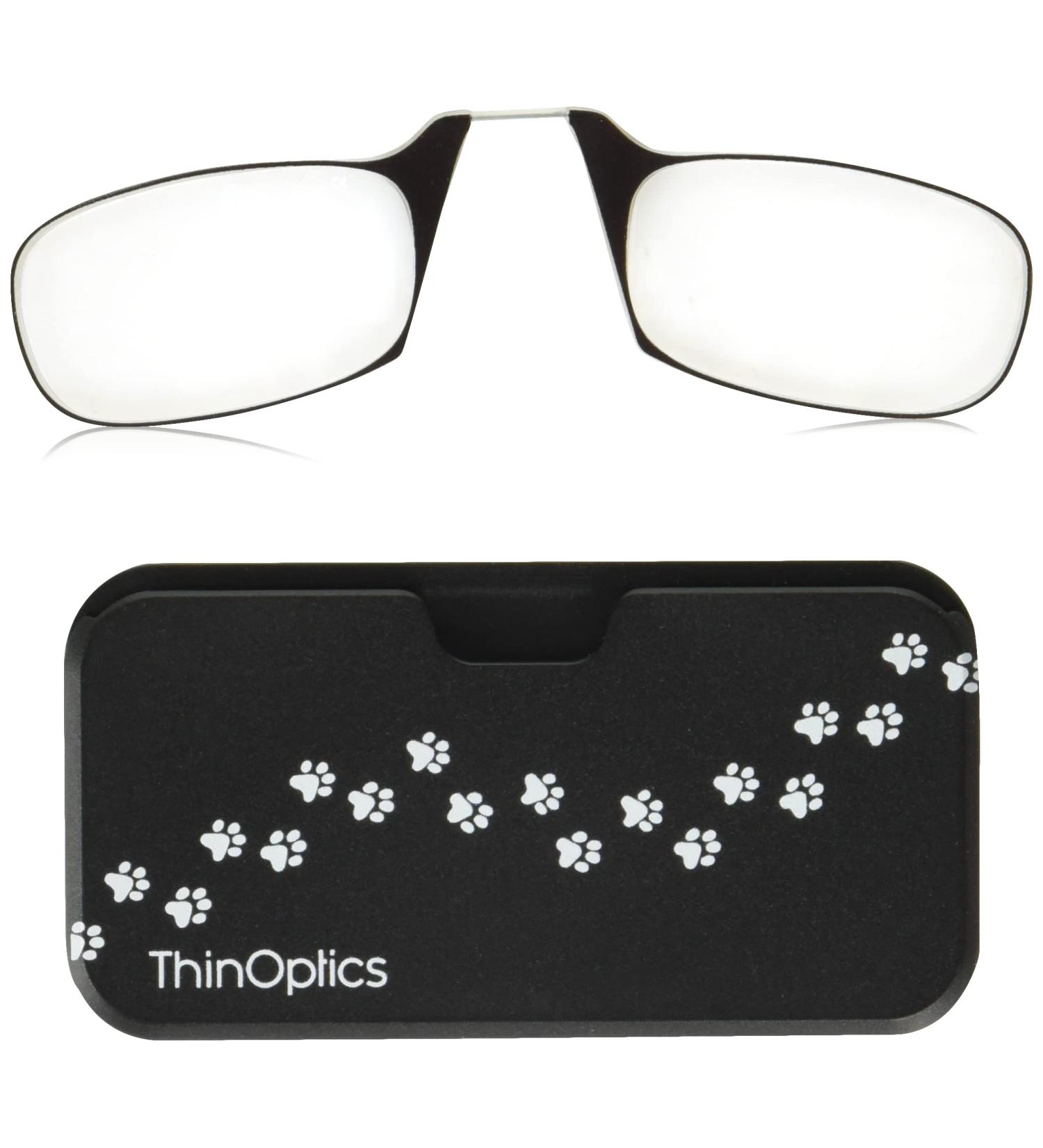 ThinOptics Universal Pod Case & Paw Print Rectangular Reading Glasses - 44.45mm 2.5x | Shop Internationally - Buy Online on GoSupps.com