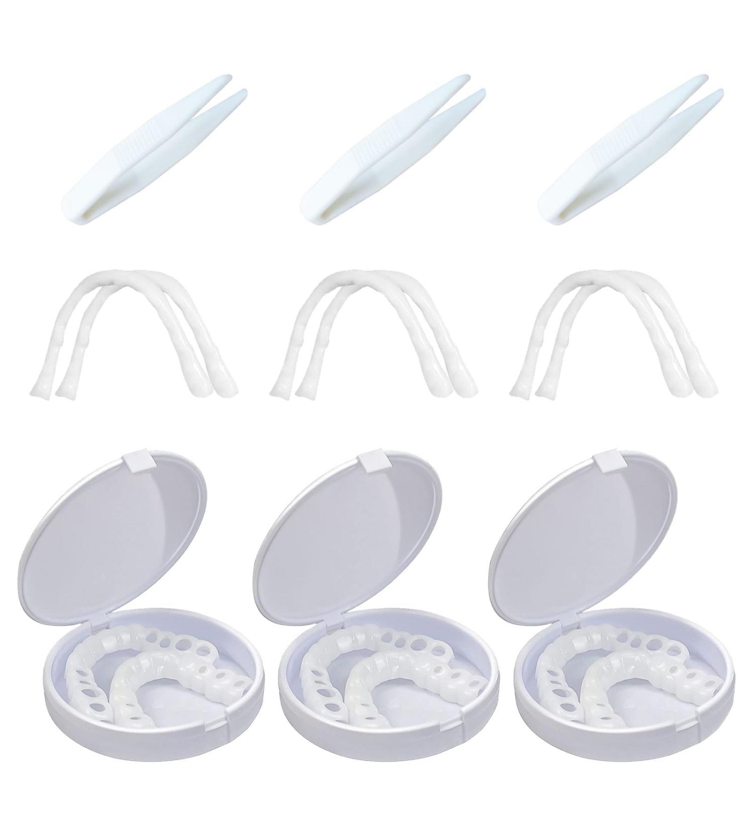 Frenzify Artificial Teeth Set - DIY Comfortable Upper & Lower Dentures for Adults - White Plug-In False Teeth - Buy Online on GoSupps.com