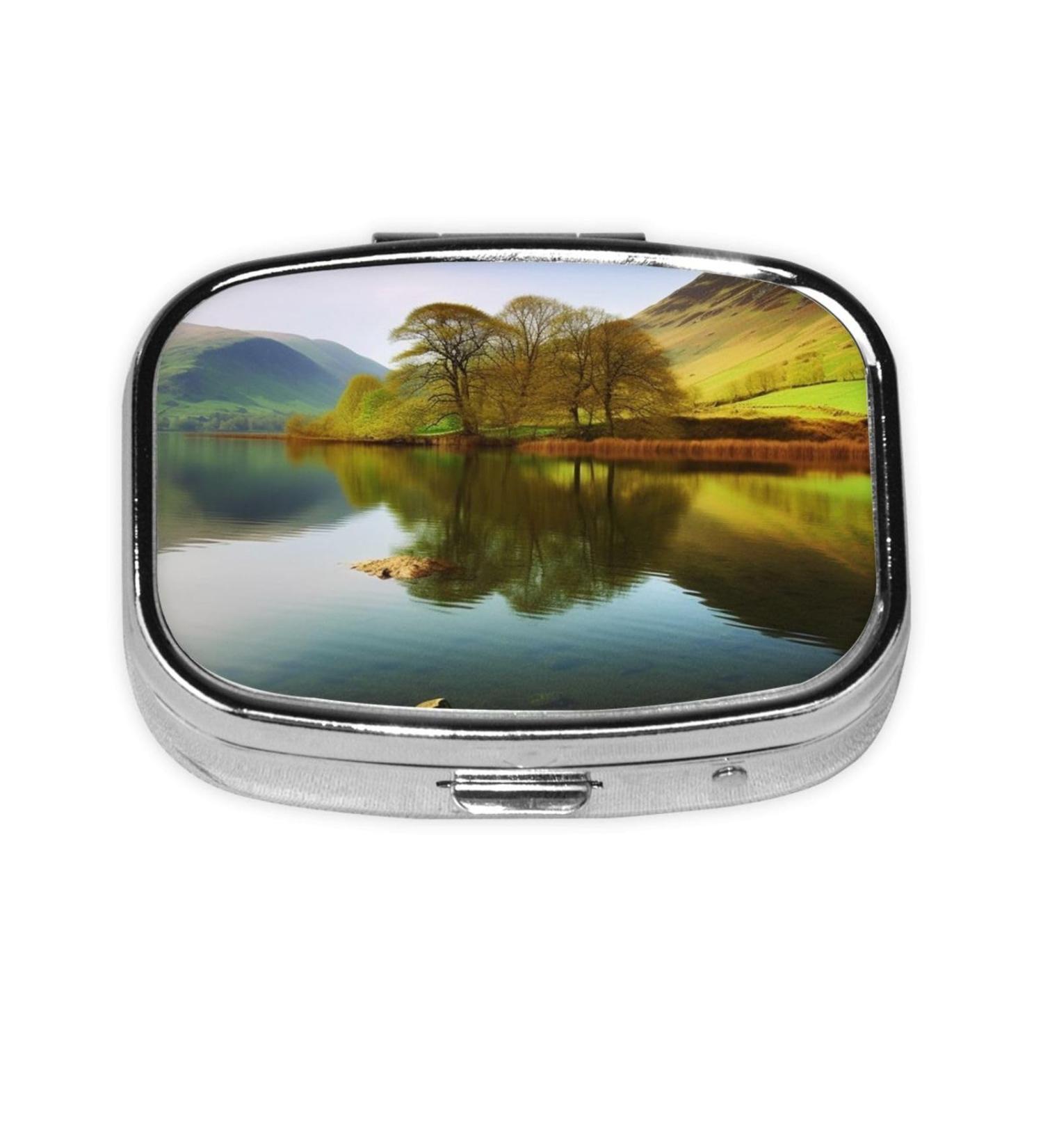 Lake District National Park Printed Square Pill Box | Travel Medicine Organizer | International Shipping Available - Buy Online on GoSupps.com
