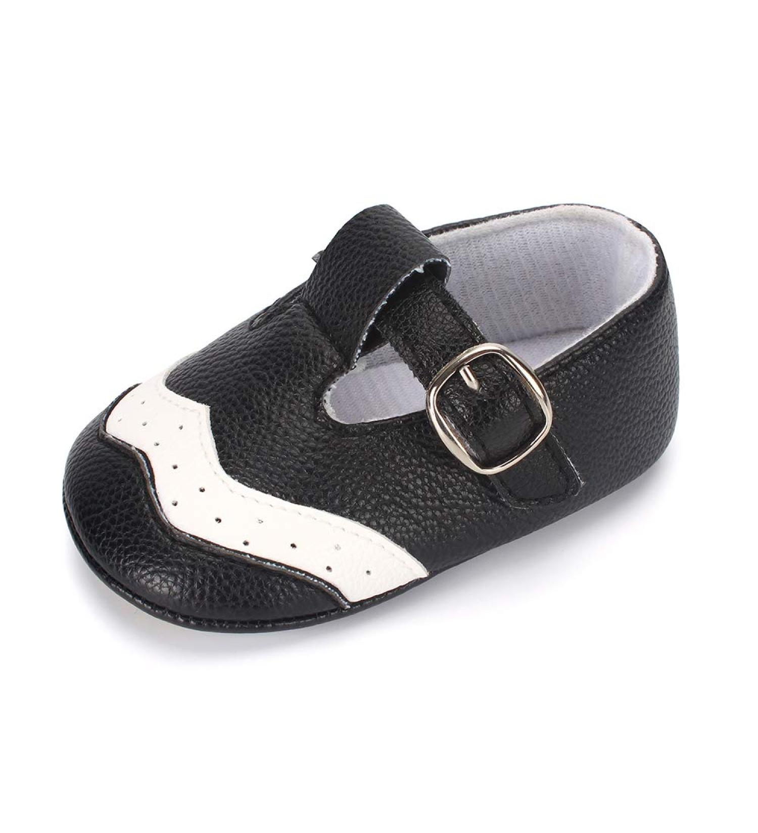 LACOFIA Baby T-Bar Sneakers | Anti-Slip First Walking Shoes 12-18 Months - Black - Buy Online on GoSupps.com