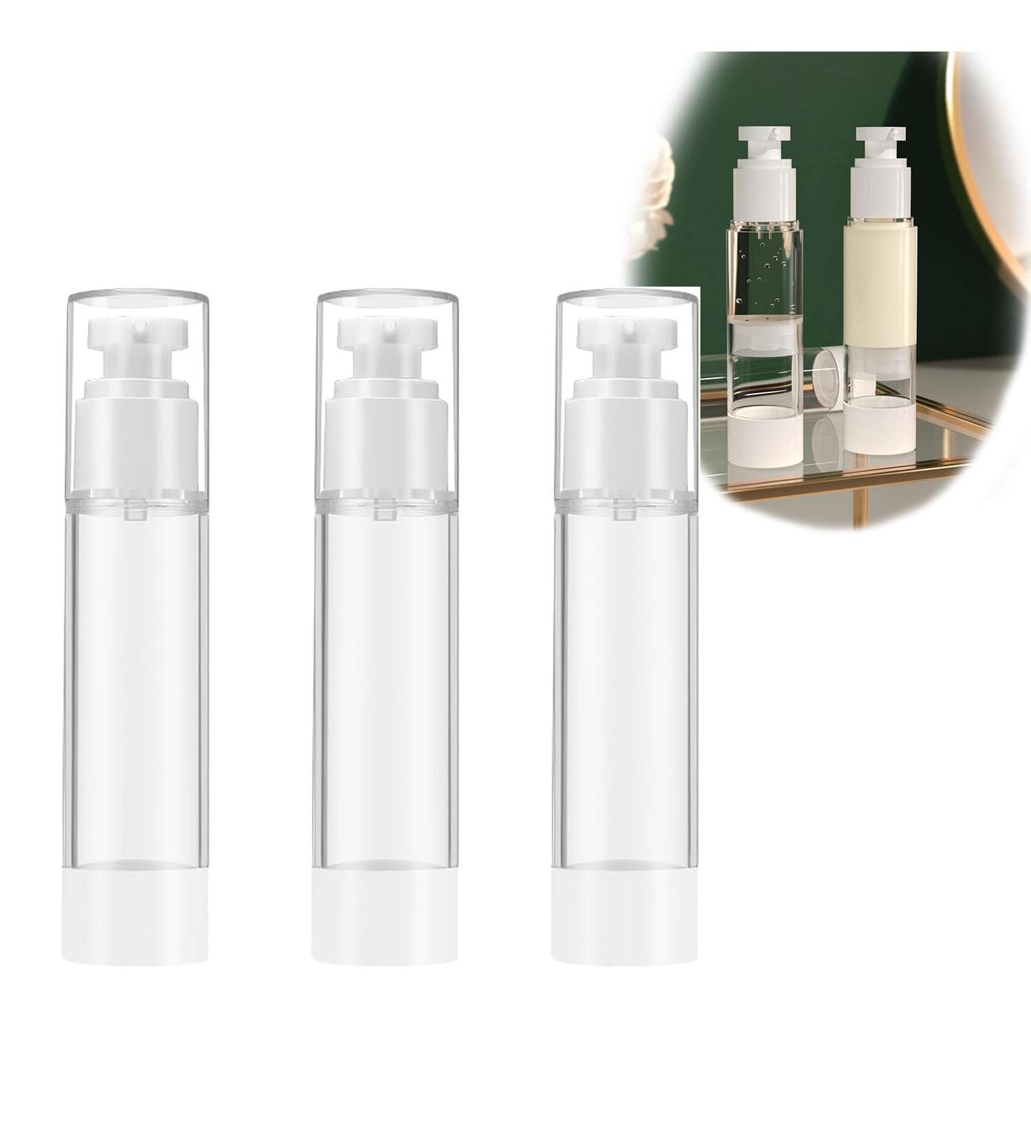 Katmerio 3-Pack 50ml Airless Pump Dispenser Bottles - Ideal for Travel & Home Use | Empty Cosmetic Lotion Pump - Buy Online on GoSupps.com