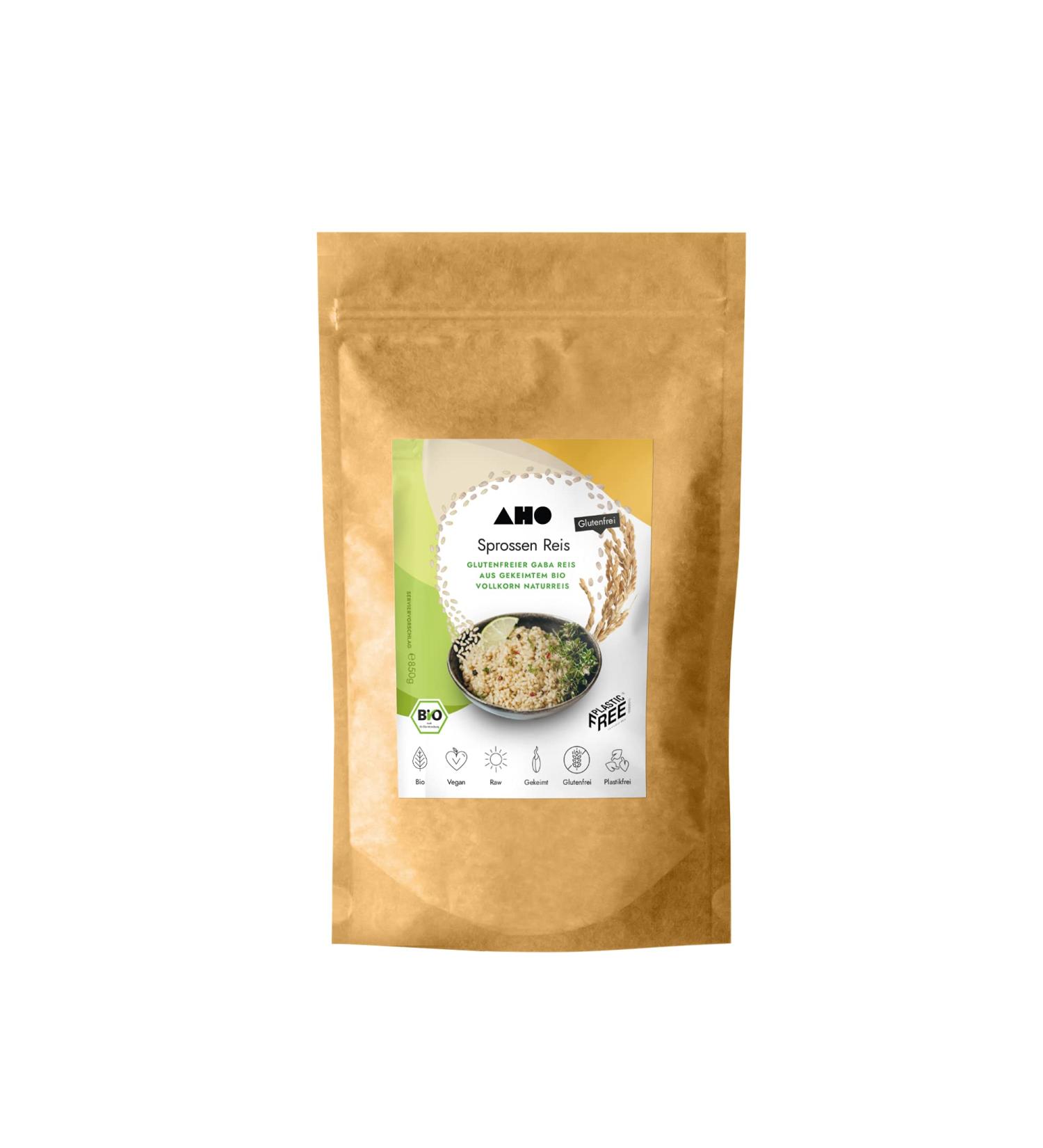 AHO Organic Sprouted Rice 850g - Whole Grain Brown Rice & GABA Rice | Healthy Superfood - Buy Online on GoSupps.com