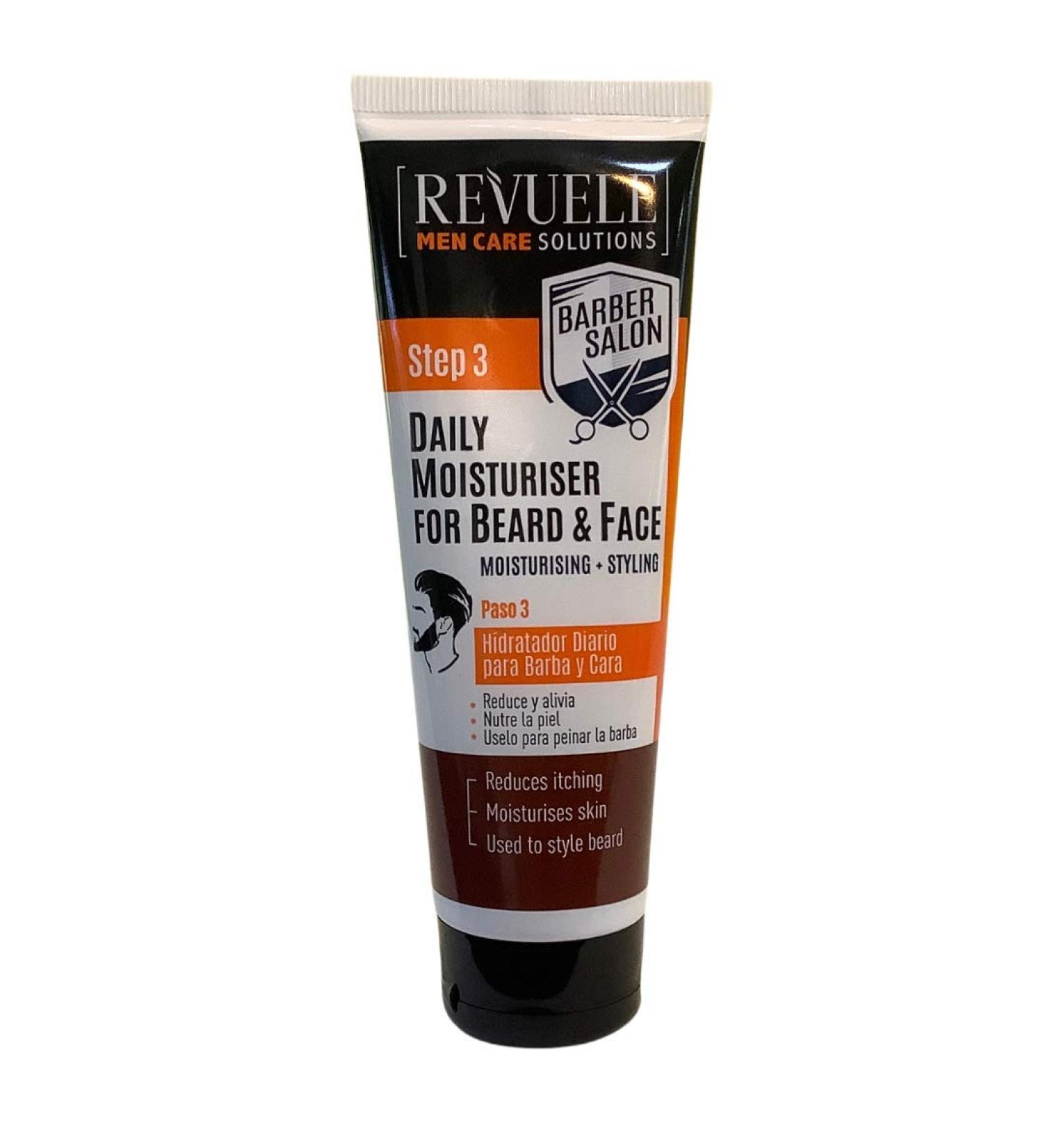 Revuele - Barber Salon Daily Moisturiser for Beard & Face - 80ml - Buy Online on GoSupps.com